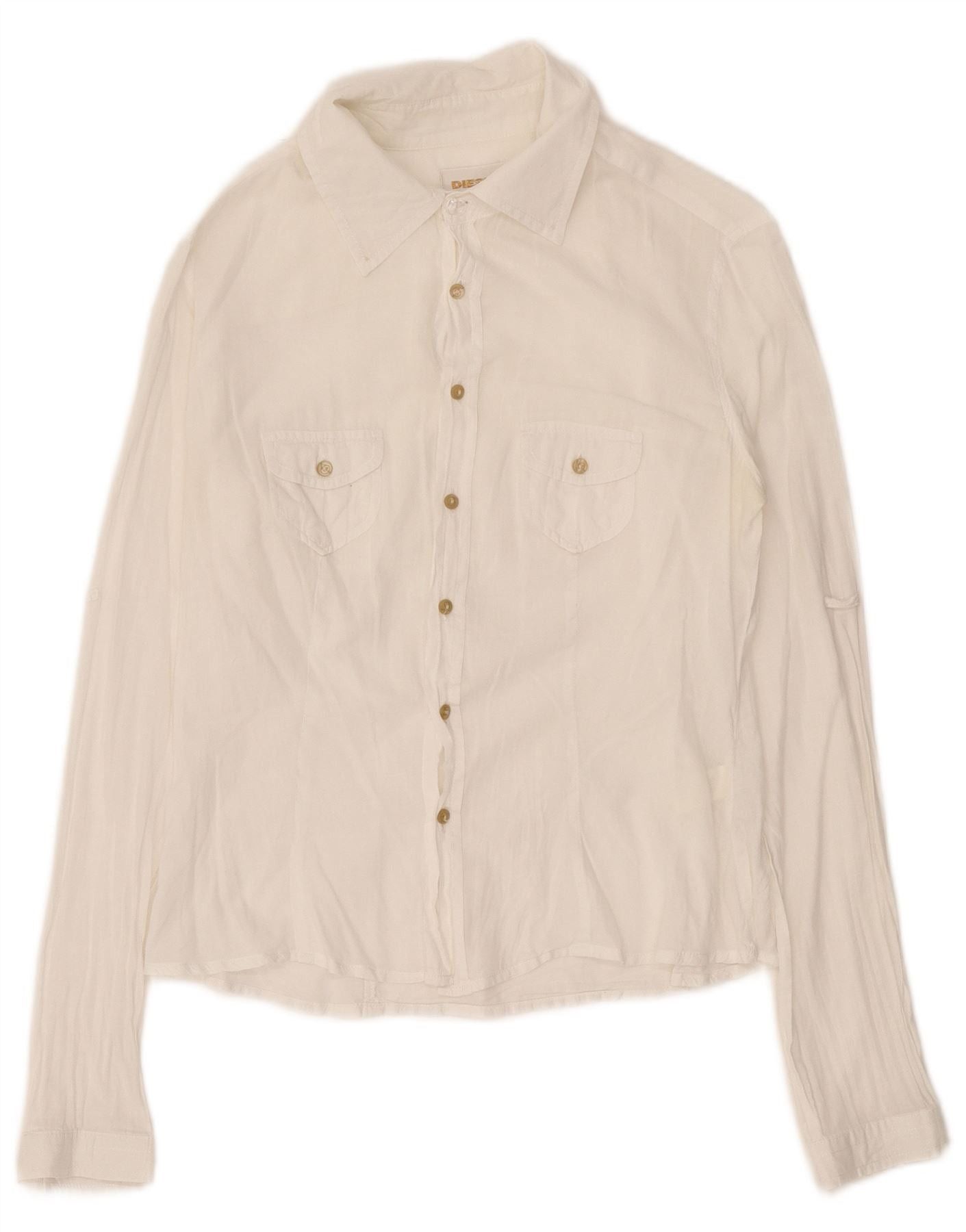 Diesel Womens Shirt UK 14 Medium White Cotton Size S / US 4 / IT 40 - 1 Thumbnail