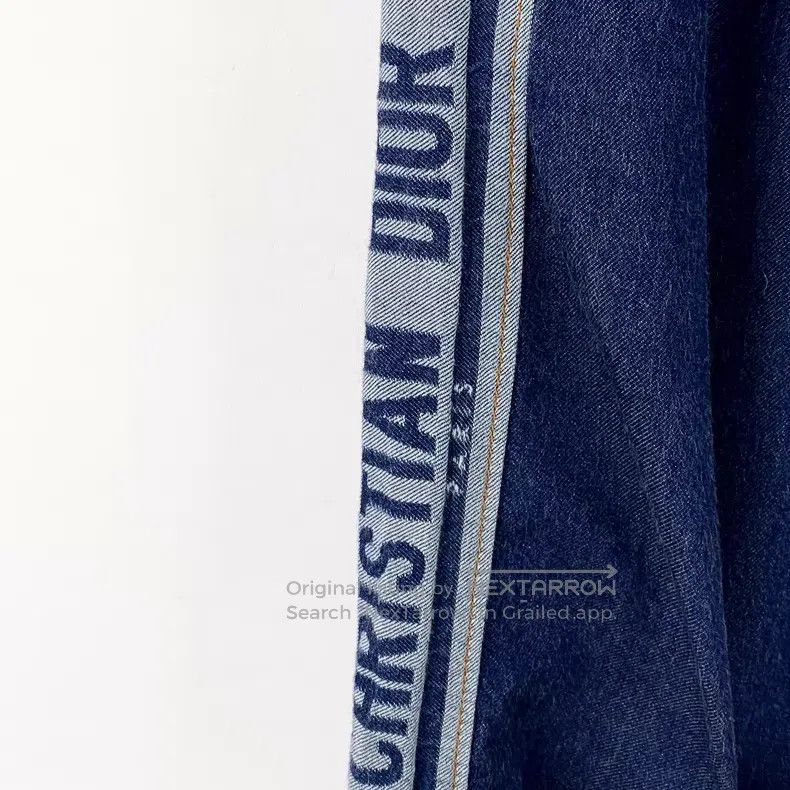 Dior Dior Dark blue side logo letter cotton denim wide-leg trou Size 42" / US 20 - 4 Thumbnail
