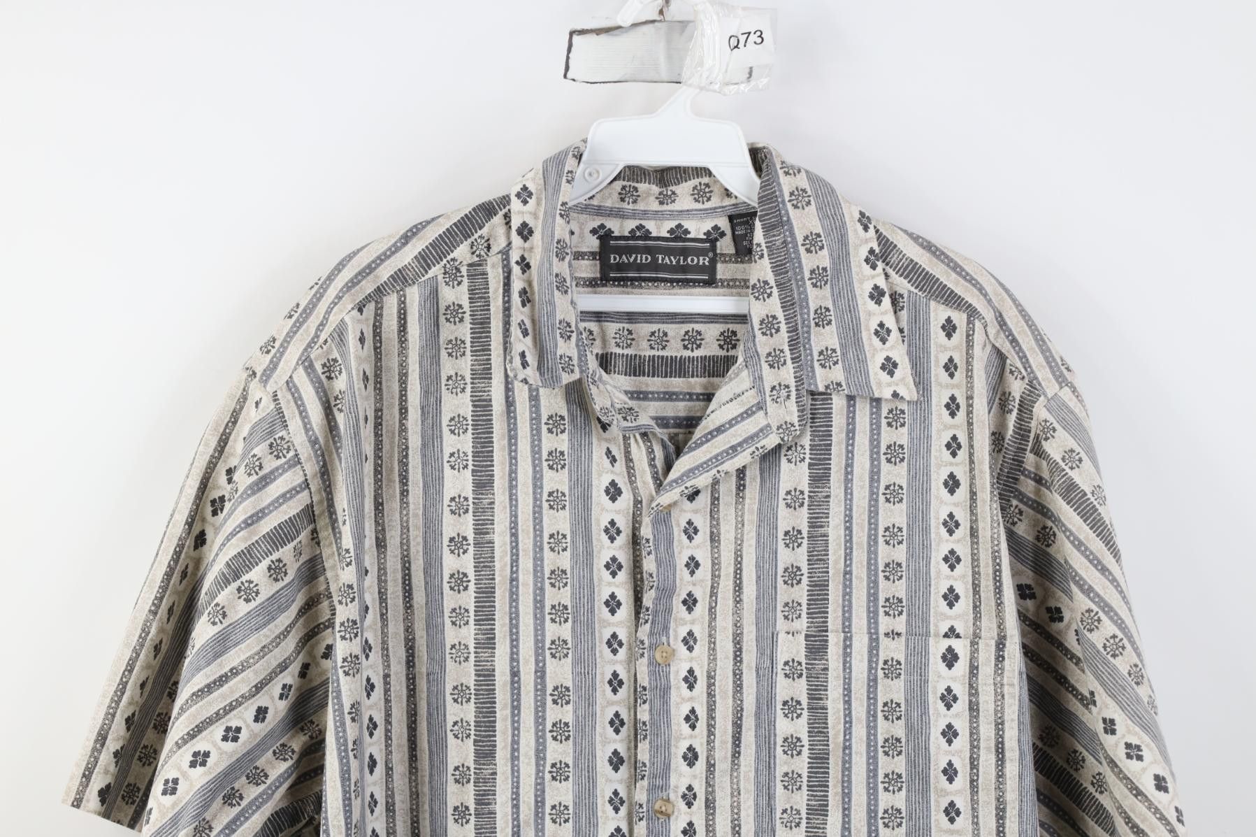 Vintage Vintage 90s Streetwear Striped Baggy Collared Button Shirt Size US XL / EU 56 / 4 - 2 Thumbnail