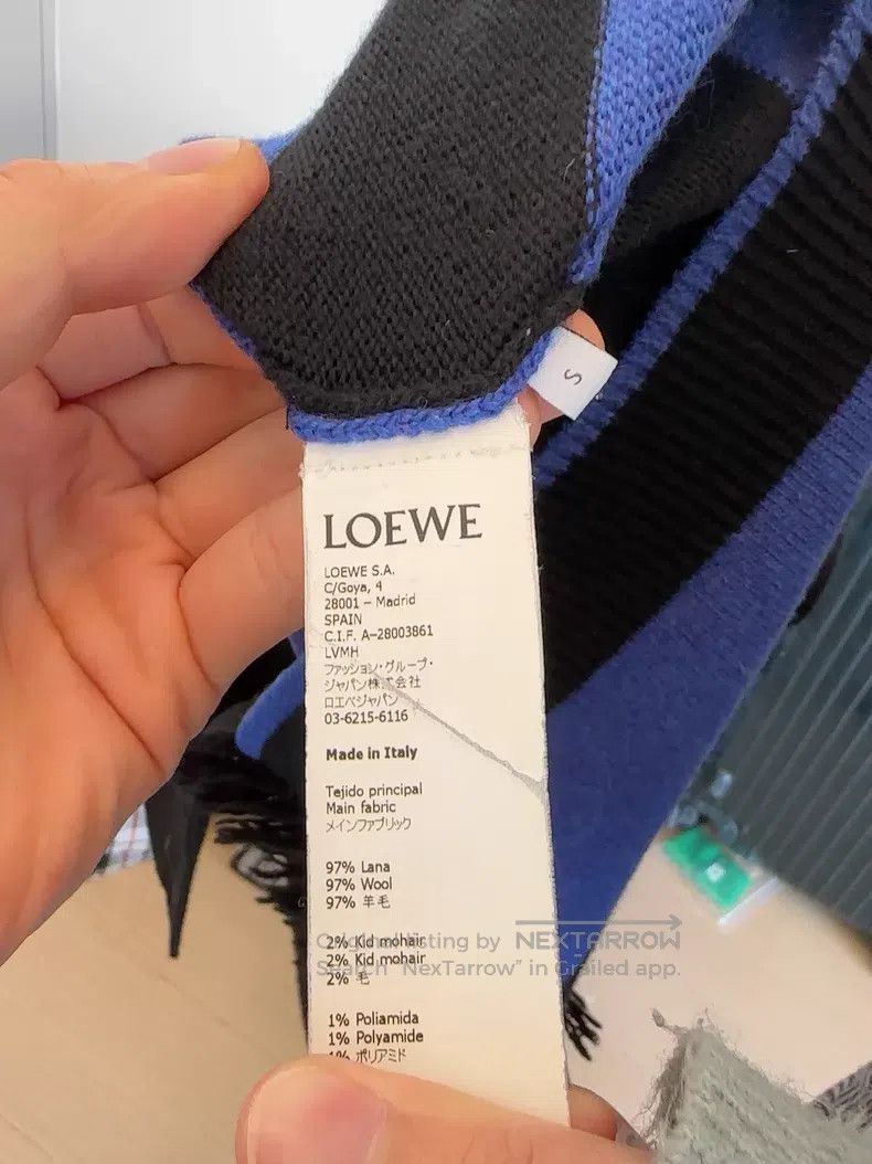 Loewe Loewe Color Blocked Knit Cardigan, Black and Blue Stripes Size S / US 4 / IT 40 - 8 Thumbnail