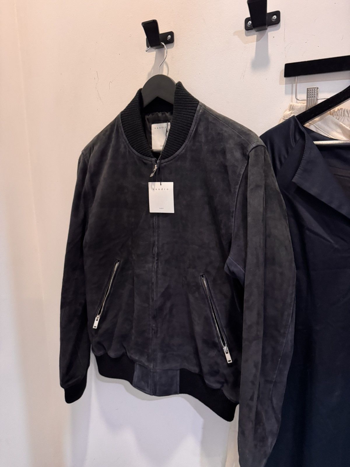 Sandro Sandro Black Bomber Jacket Men’s L Casual Stand-Up Collar Size US L / EU 52-54 / 3 - 2 Thumbnail