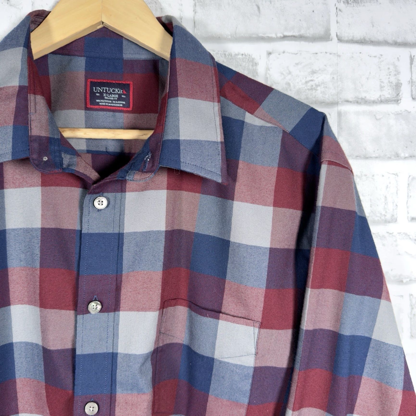 UNTUCKit UNTUCKit Plaid Long Sleeve Shirt Mens Size XL Button Down Untuckit Shirt Size US XL / EU 56 / 4 - 2 Thumbnail