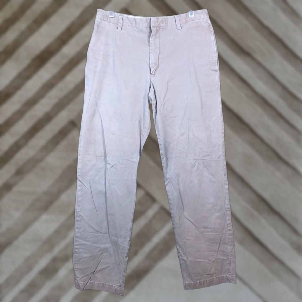 Banana Republic Banana Republic Mens Pants Gray Gavin Chino Straight 100% Cotton 33x32 Size US 33 - 1 Thumbnail