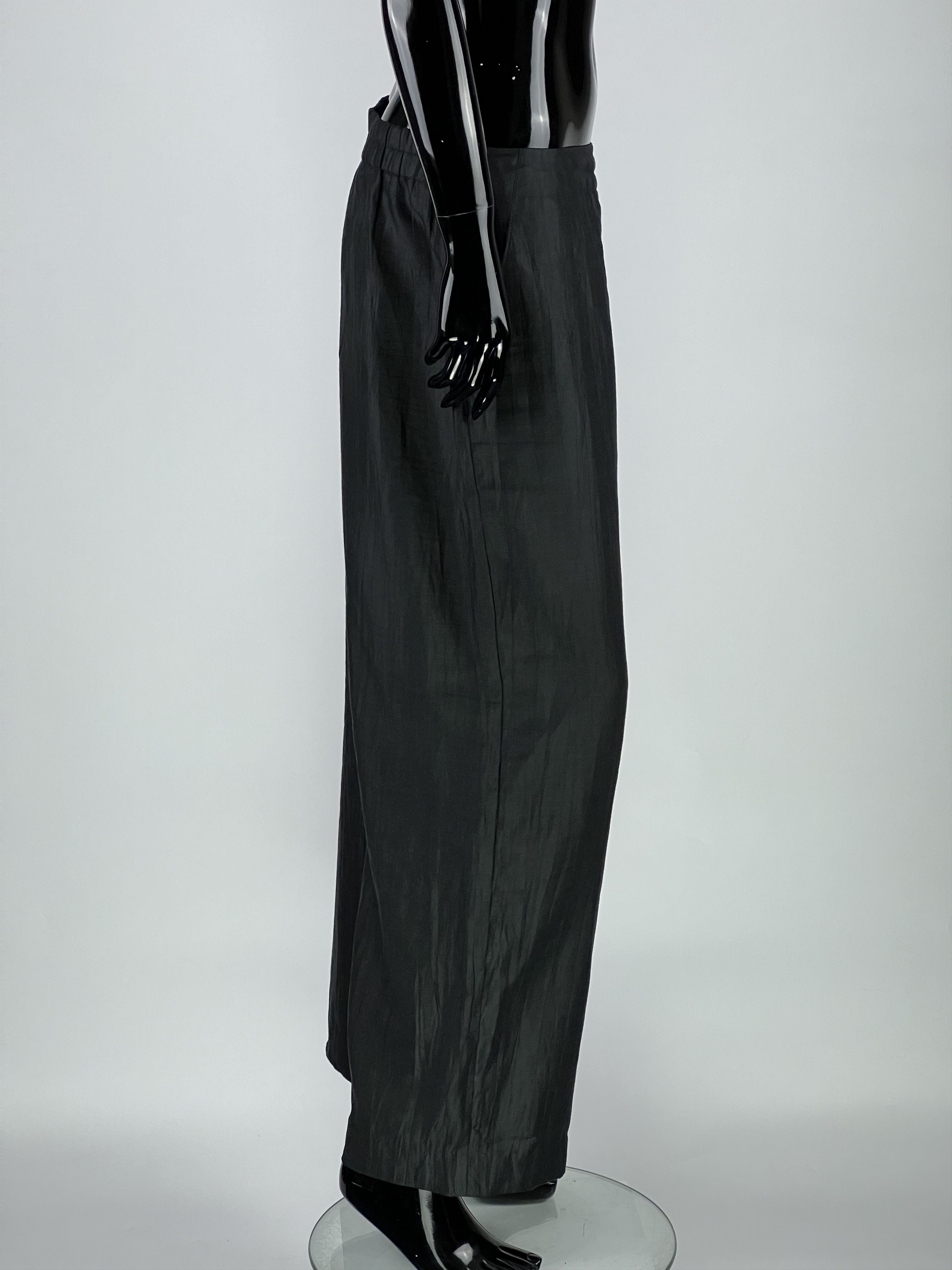 Designer Oska Dark Gray Linen Wide Leg Trousers Pants Size 2 Regular Size 28" / US 6 / IT 42 - 2 Thumbnail
