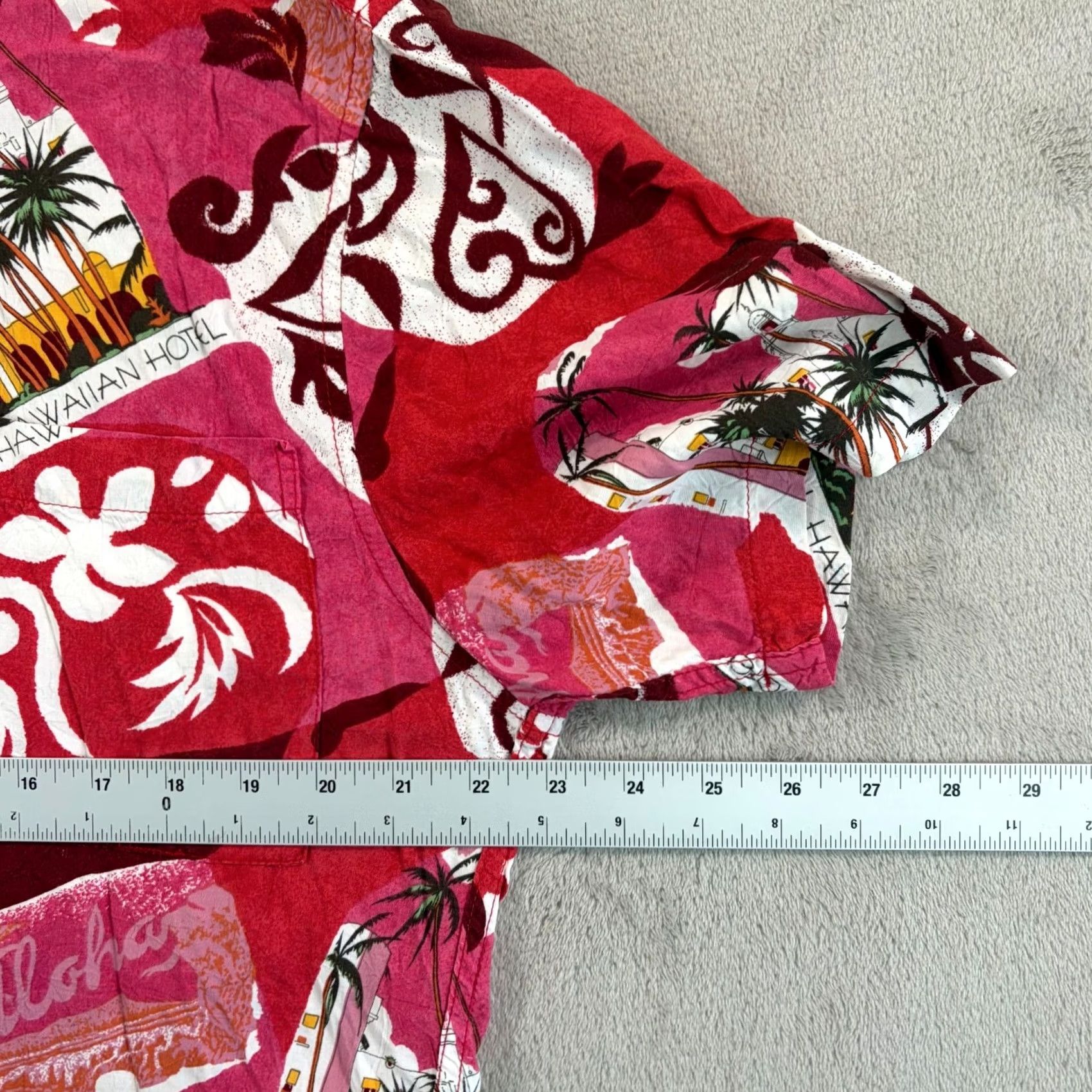 Jams World VINTAGE JAMS WORLD Royal Hawaiian Hotel AOP Men Medium Aloha Red Rayon Floral Button-Up Shirt Mens Red Floral Pattern Hawaii Size US M / EU 48-50 / 2 - 6 Thumbnail