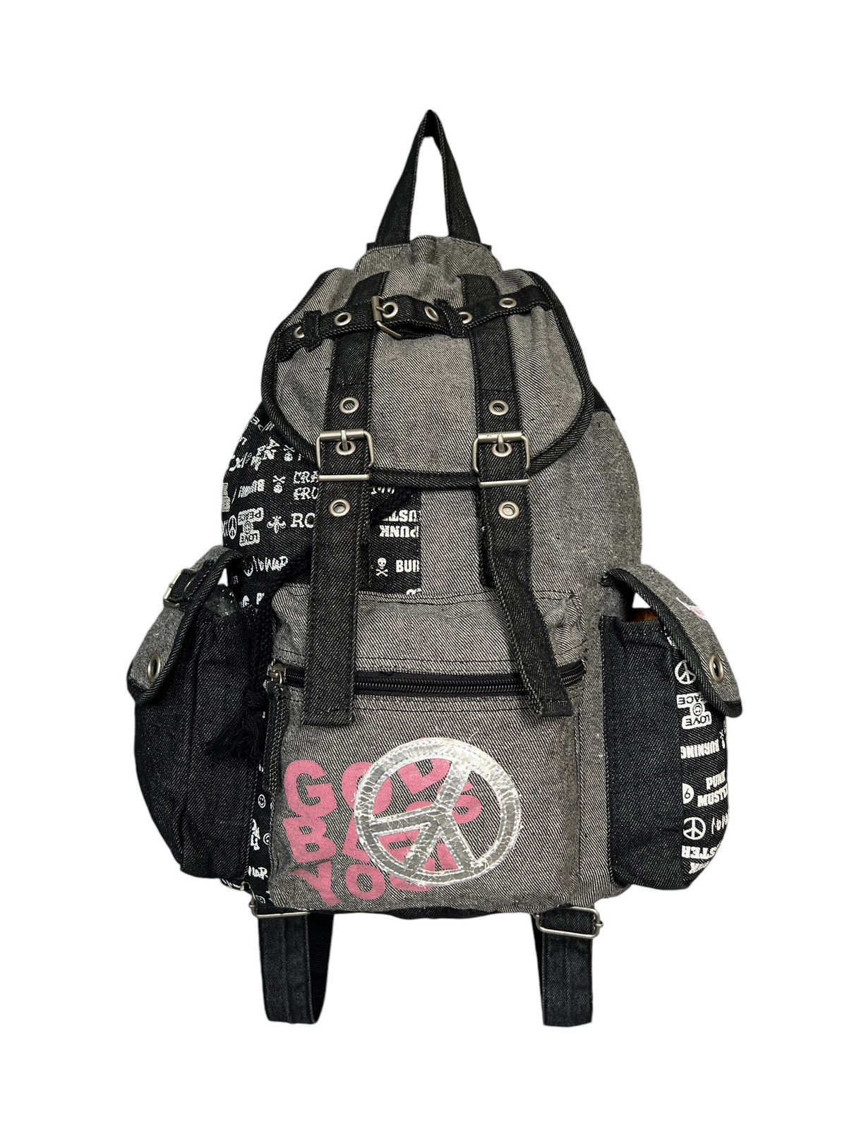 Japanese Brand Love & Peace 🇯🇵 Bondage Punk Tanker Backpack Size ONE SIZE - 2 Thumbnail