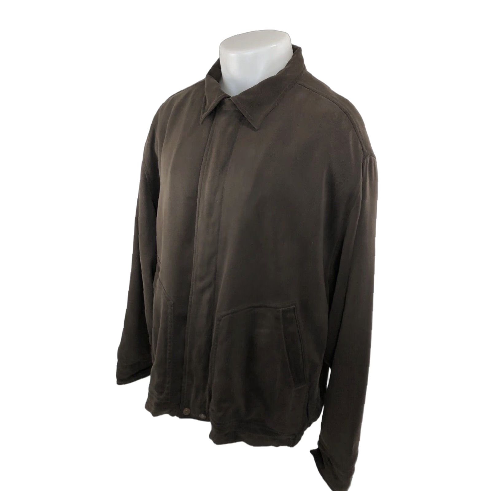 Tommy Bahama TOMMY BAHAMA Jacket Mens XL Full Zip 100% Silk Brown Size US XL / EU 56 / 4 - 1 Thumbnail