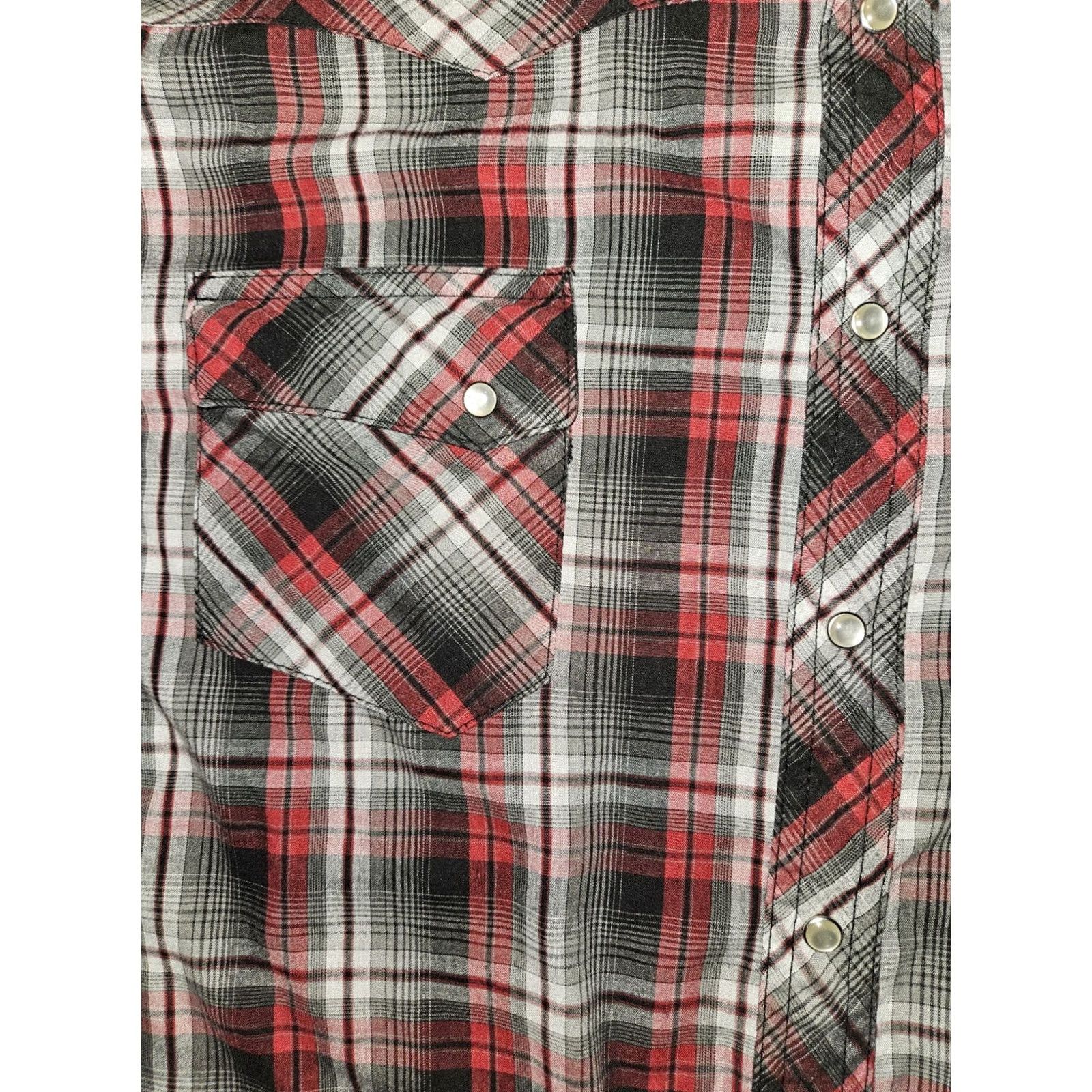 Wrangler Wrangler Shirt Mens 2XL Red Wrancher Pearl Snap Men Plaid Long Sleeve Western Size US XXL / EU 58 / 5 - 7 Thumbnail
