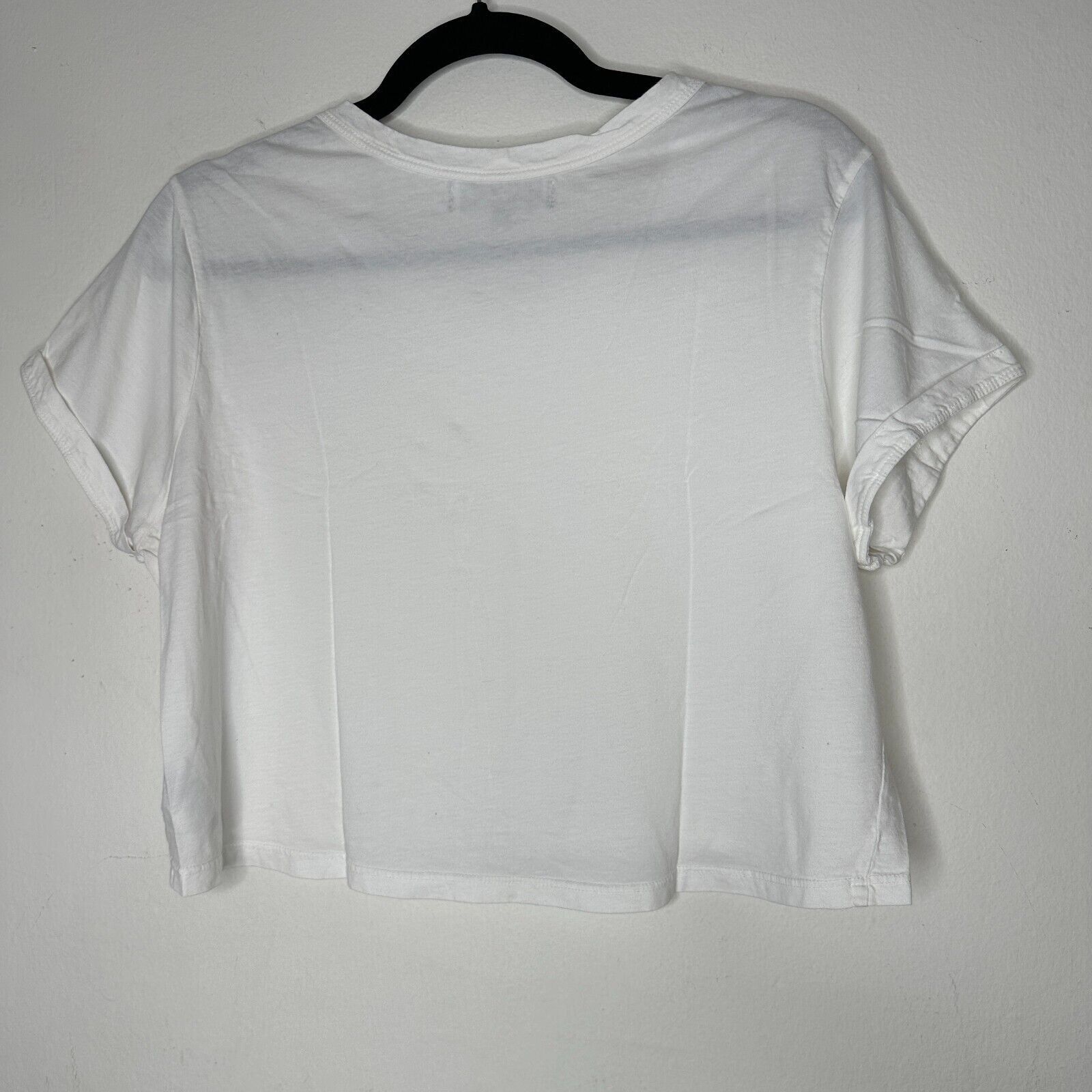 Other Groceries White Crop Top 100% Organic Cotton Tee Small Size S / US 4 / IT 40 - 4 Thumbnail