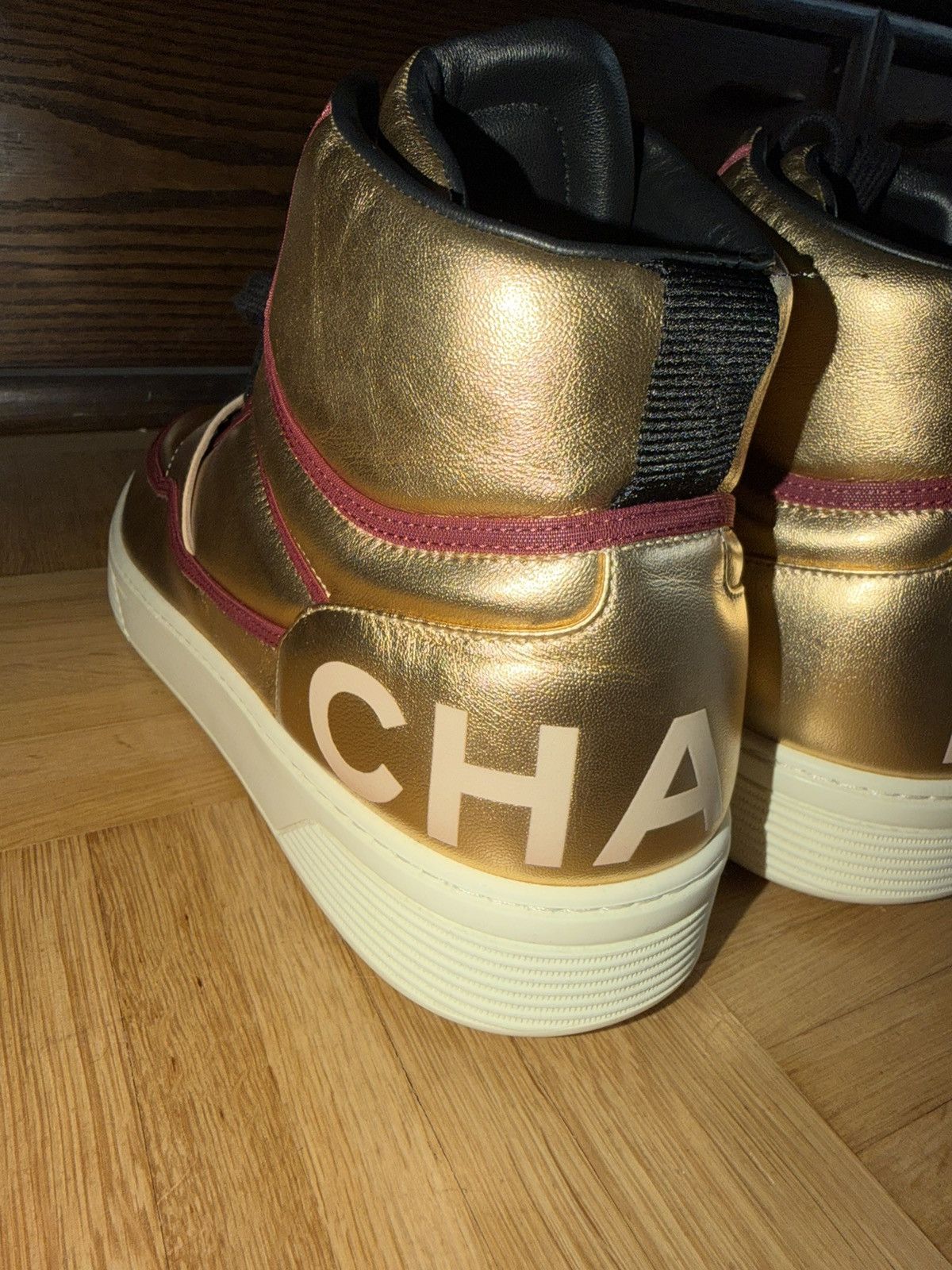 Chanel Chanel High Top Sneaker gold Size US 12 / EU 45 - 9 Thumbnail