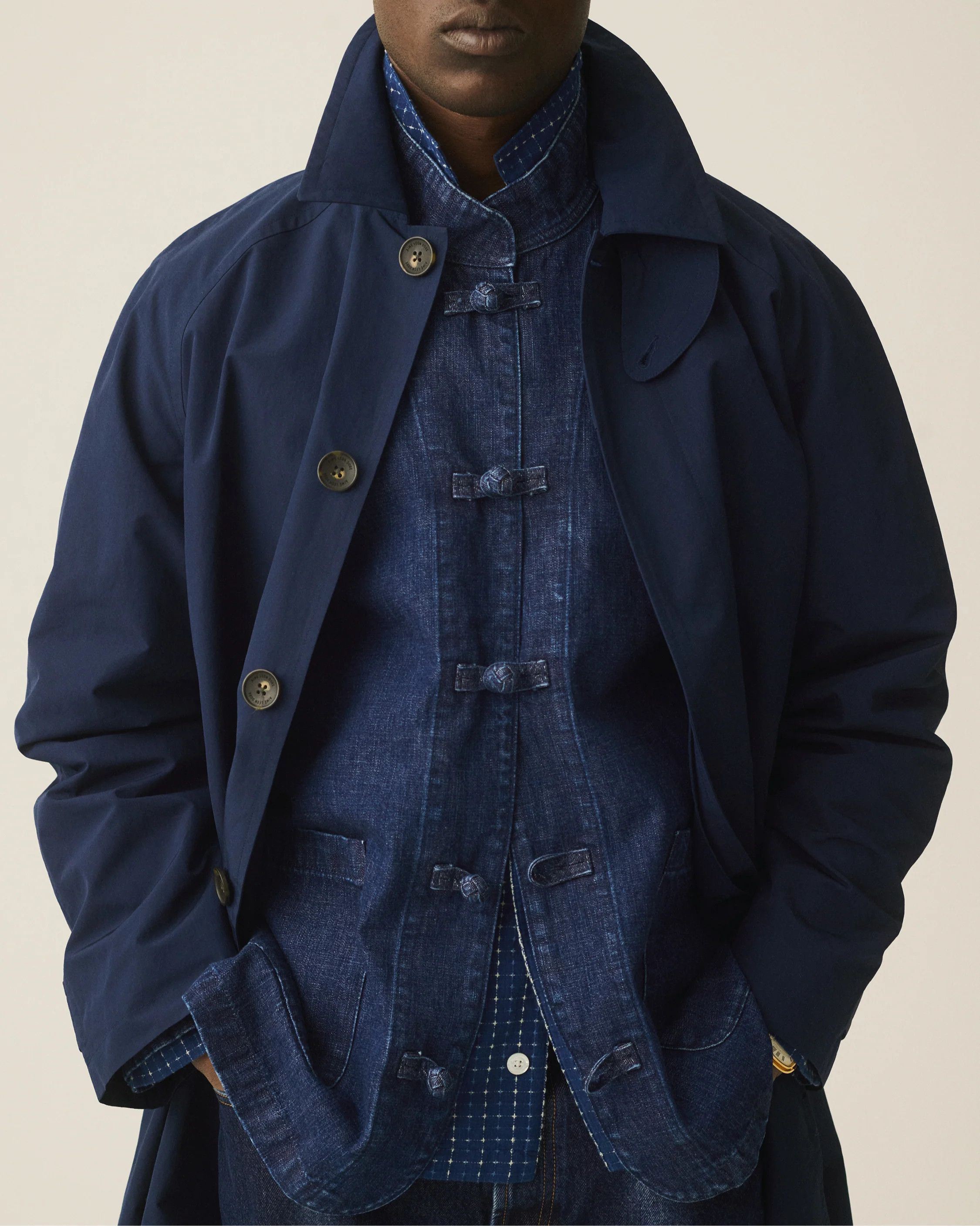Aime Leon Dore Aime leon dore Collarband denim jacket Navy size LARGE Size US L / EU 52-54 / 3 - 11 Thumbnail