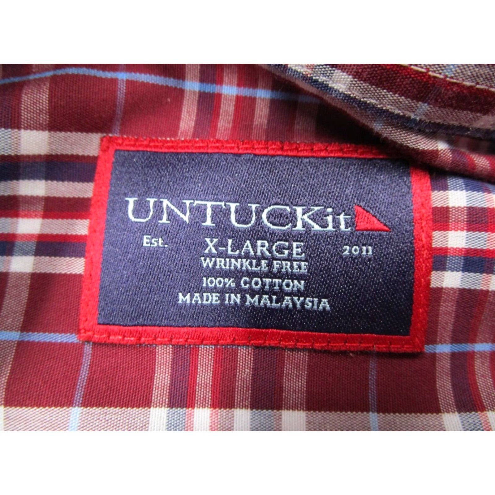 UNTUCKit UNTUCKit Mens Extra Large Red Chevalier Twill Button Up Long Sleeve Shirt Wrinkle Free Size US XL / EU 56 / 4 - 3 Thumbnail