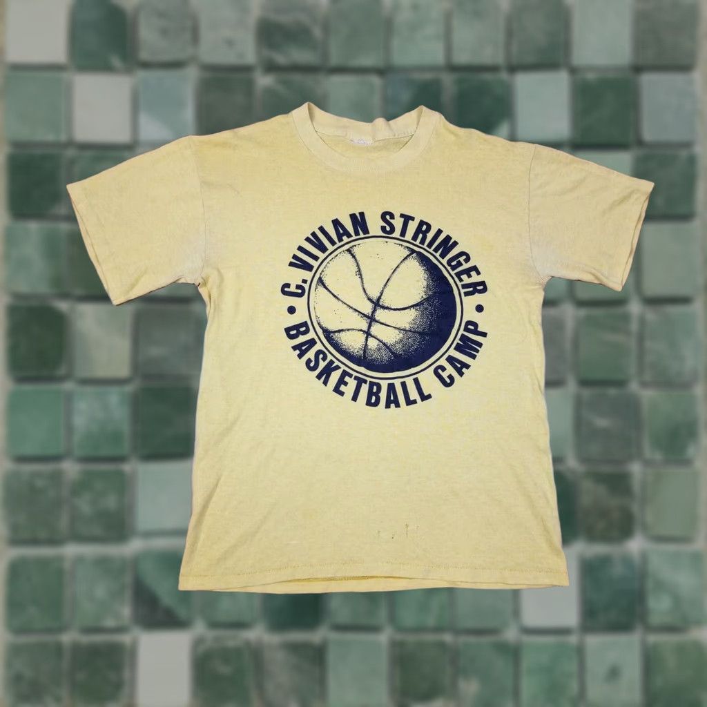 Nike VINTAGE Nike Big Swoosh Back Print Yellow 50/50 T-Shirt SZ MEDIUM Shirt Mens | 70s 80s Size US M / EU 48-50 / 2 - 1 Thumbnail