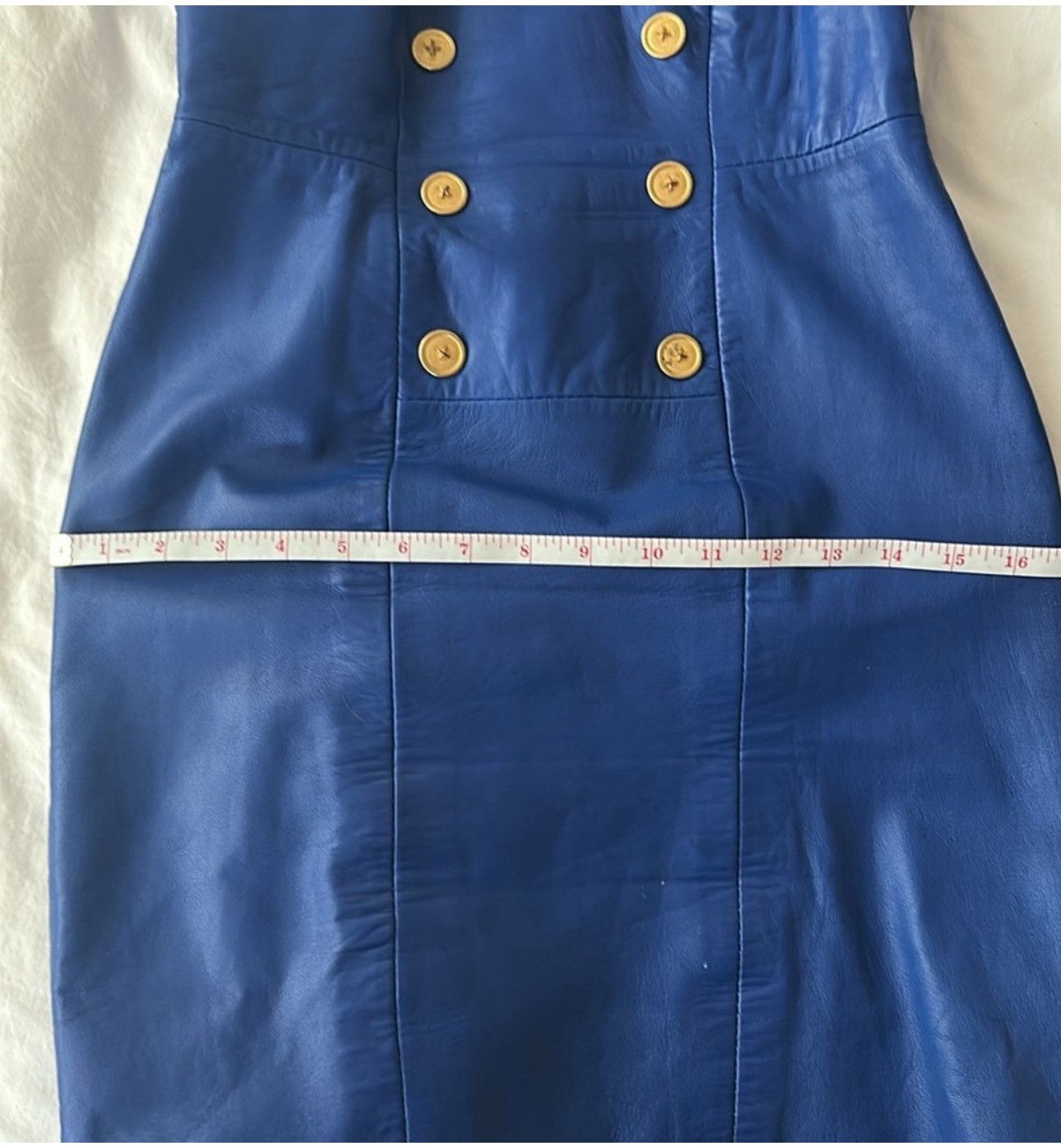 Michael Hoban Michael Hoban Women Blue Leather Dress Suit Size S Small Size S / US 4 / IT 40 - 7 Thumbnail