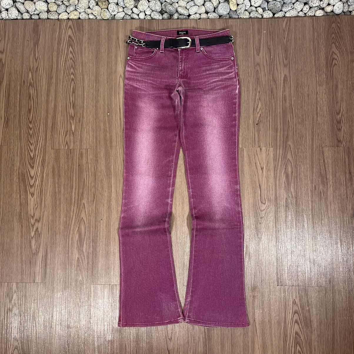 Edwin × If Six Was Nine × Tornado Mart Edwin Something Burgandy Washed Bootcut Jean with Chain Belt Size US 27 - 1 Thumbnail