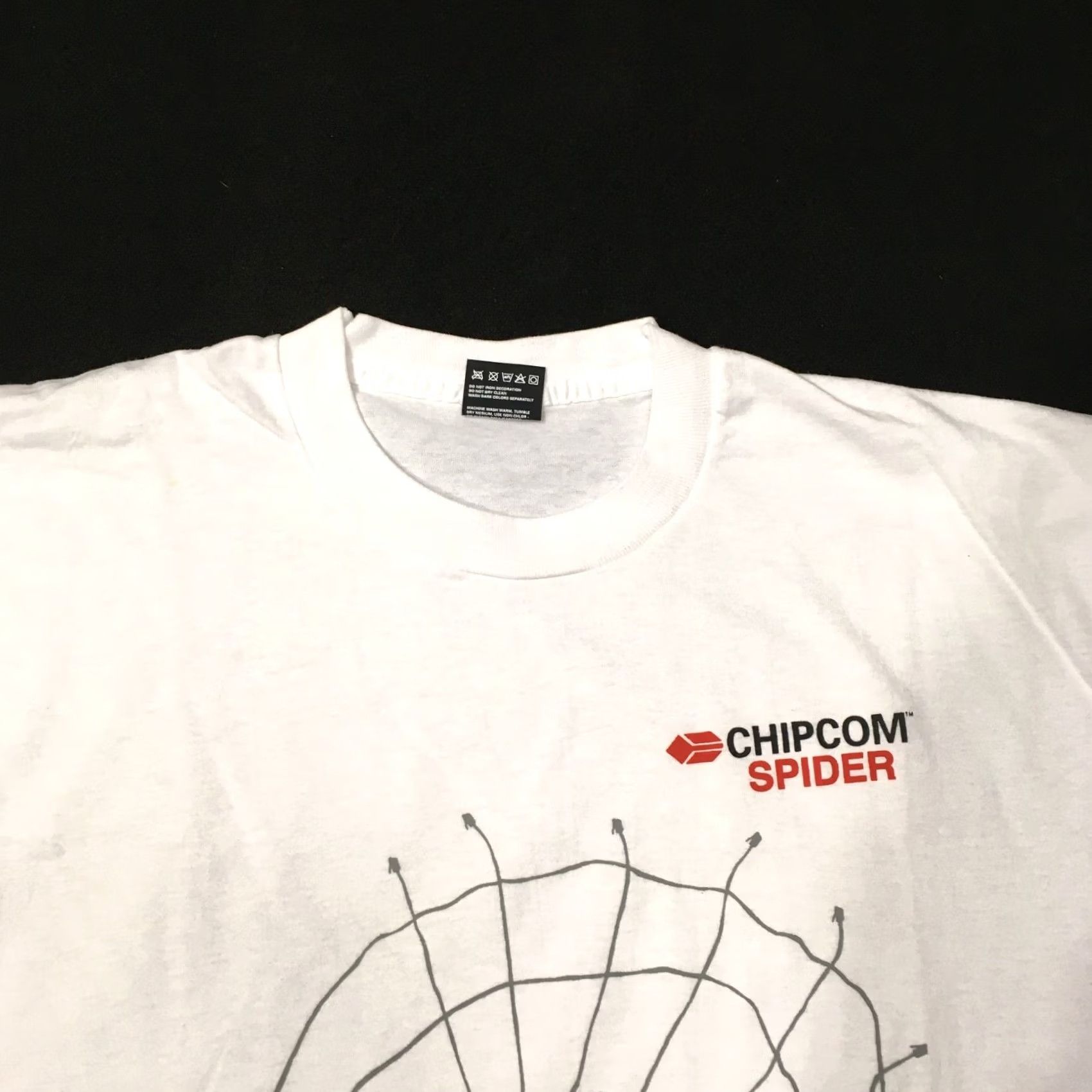 Vintage CHIPCOM Spider T-Shirt Size (XL) 1990'S USA MADE INFINEONS SPIDERSOM Size US XL / EU 56 / 4 - 2 Thumbnail