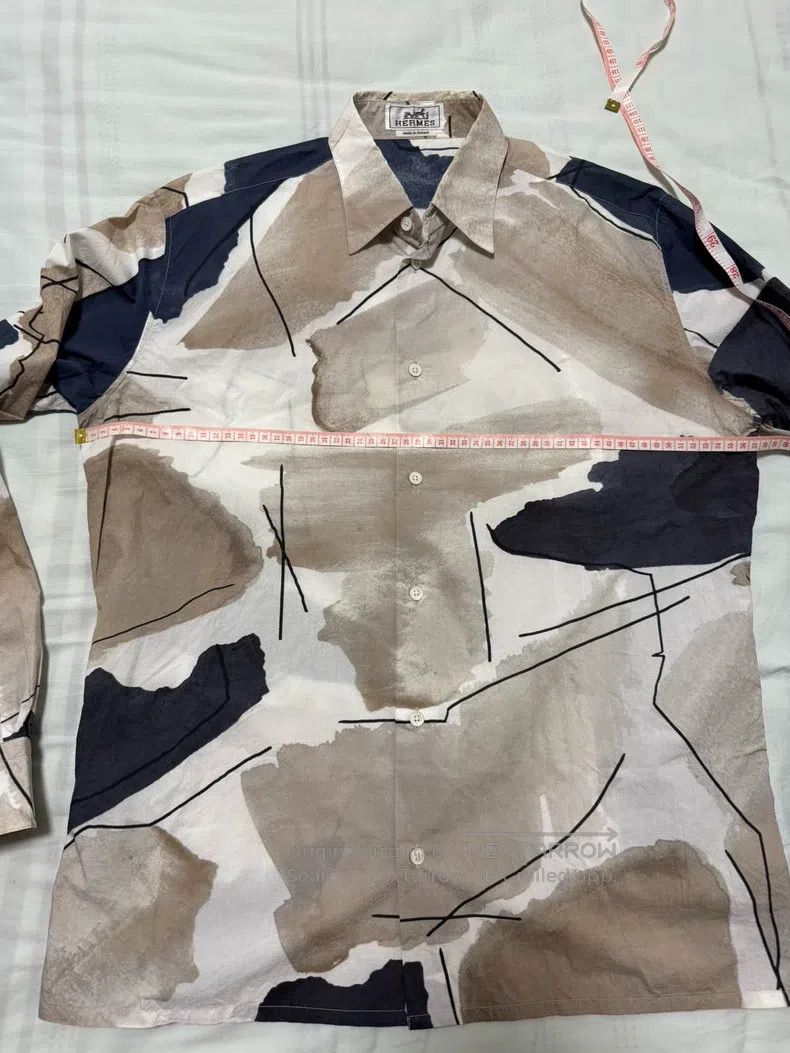 Hermes Hermes size 40 Shirt, classic pattern, ink-splattered desig Size US XXS / EU 40 - 4 Thumbnail
