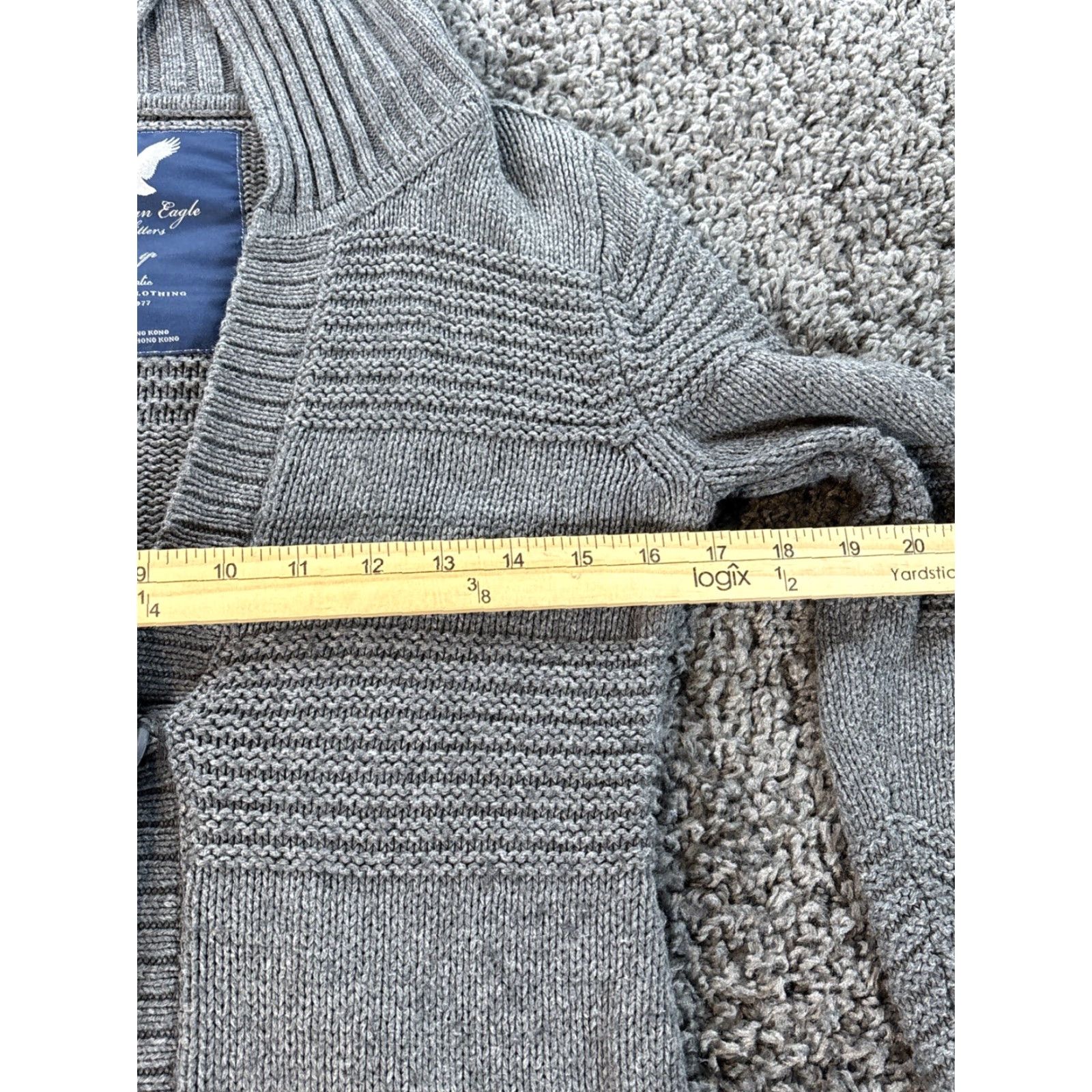 American Eagle Outfitters VINTAGE American Eagle Outfitters Cardigan Sweater Womens XS Gray Chunky-Knit V-Neck Long Sleeve ESP Bellaswan Y2K Size XS / US 0-2 / IT 36-38 - 3 Thumbnail