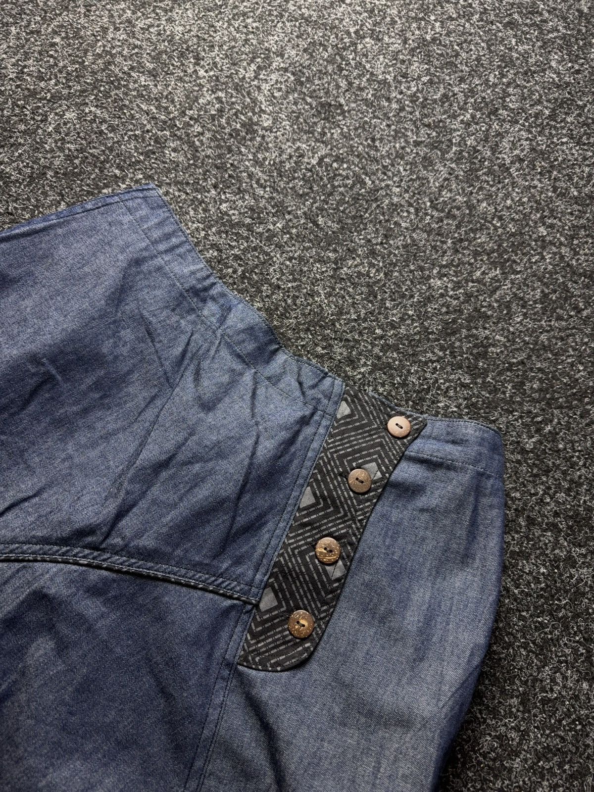 Avant Garde Japanese Denim Cargo Utility Asymmetric Pants