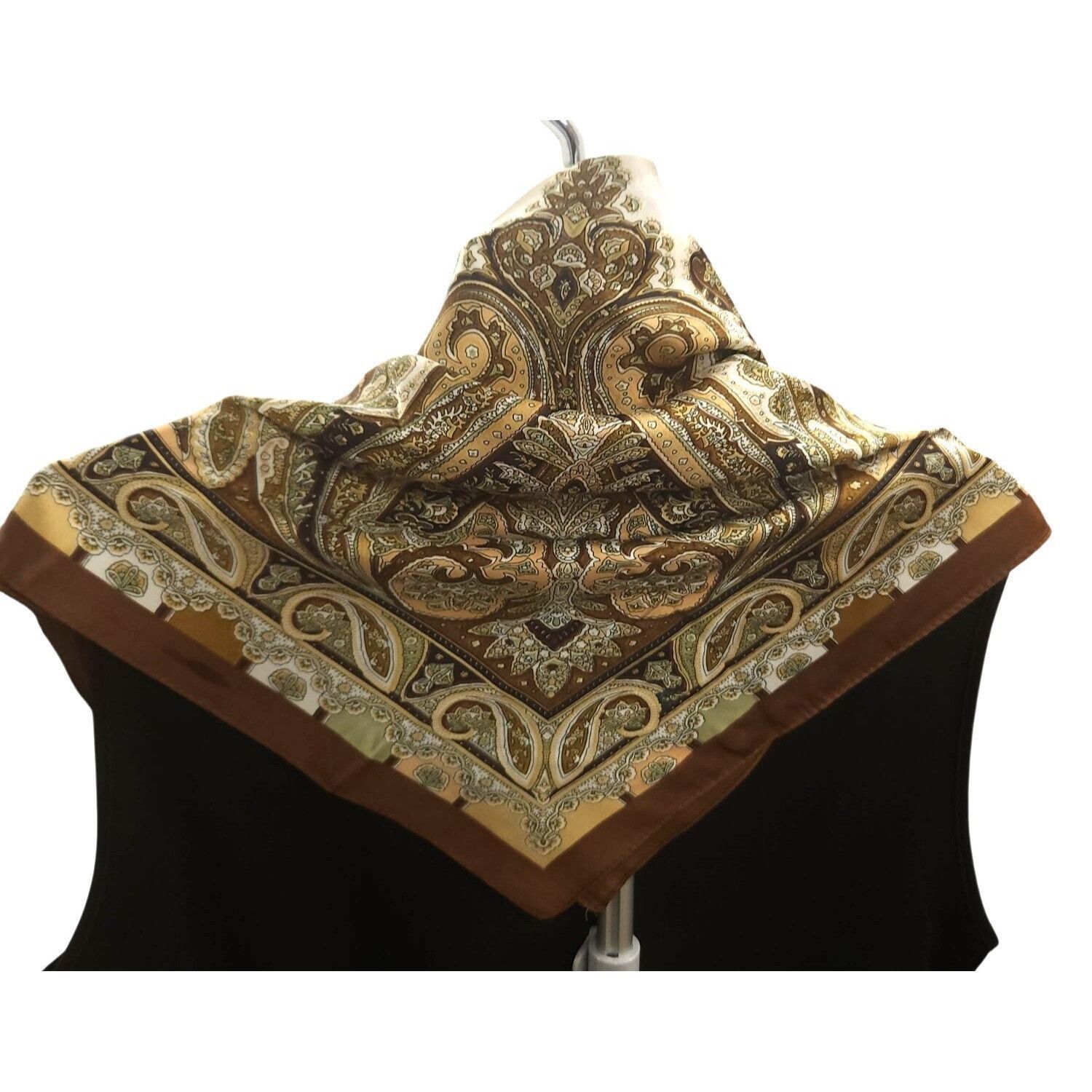Other Elegant Fall Paisley Scarf Satin Wild Rag Scarf 100% Polyest Size ONE SIZE - 10 Thumbnail