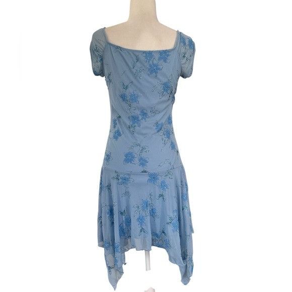 Other Vintage Y2K “Taboo” Blue Floral Glitter Dress Size L / US 10 / IT 46 - 5 Thumbnail