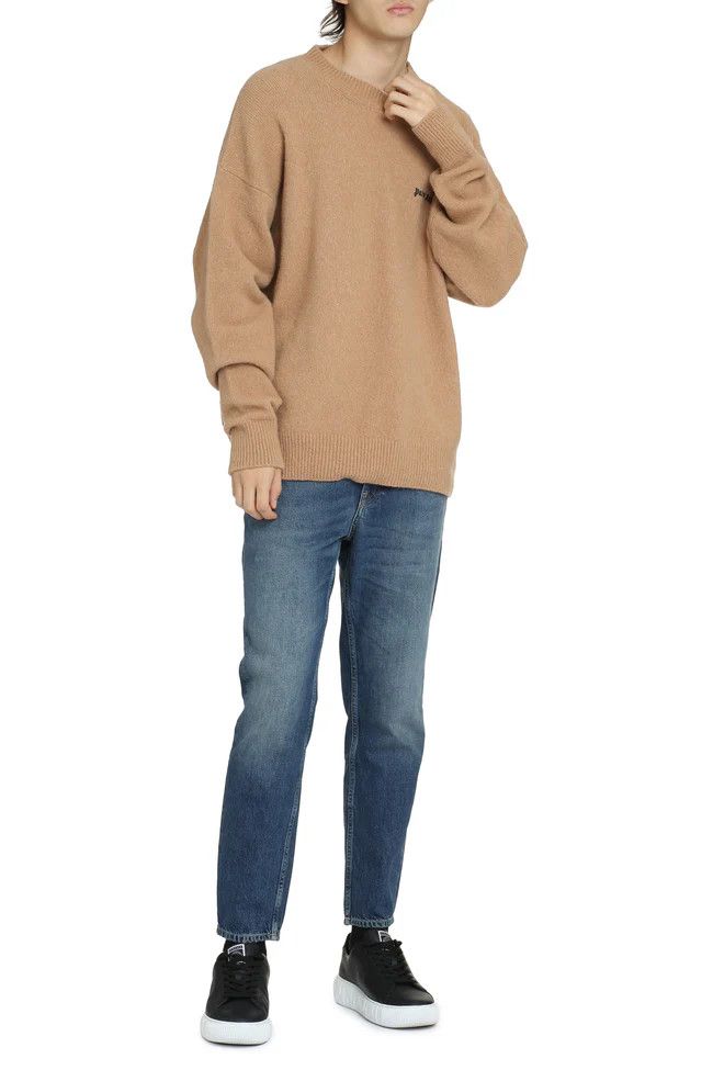 Palm Angels o1y0325 Logo Crewneck Sweater in Camel Size US M / EU 48-50 / 2 - 3 Thumbnail