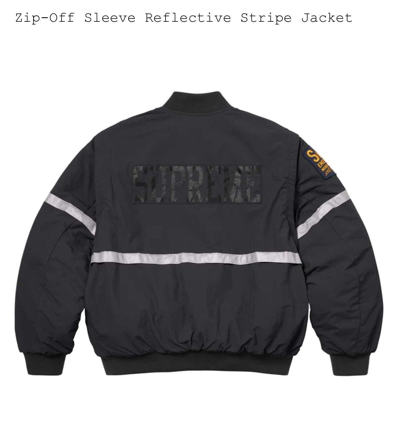 Supreme Supreme Zip-Off Sleeve Reflective Stripe Jacket Size US S / EU 44-46 / 1 - 4 Thumbnail