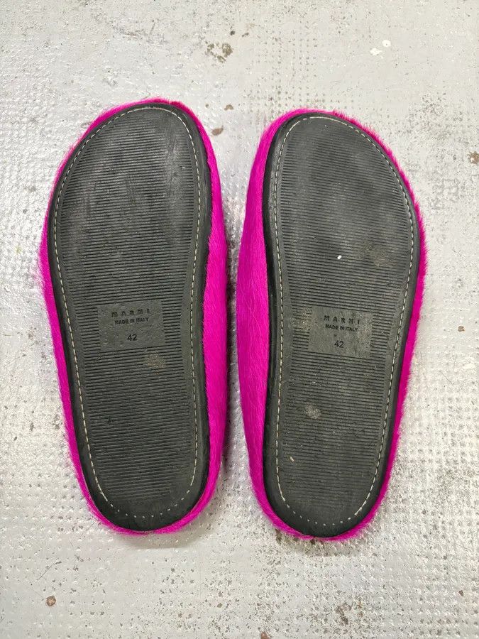 Marni Marni Pink Fuschia Long-Hair Calfskin Mules Size US 9 / EU 42 - 7 Thumbnail