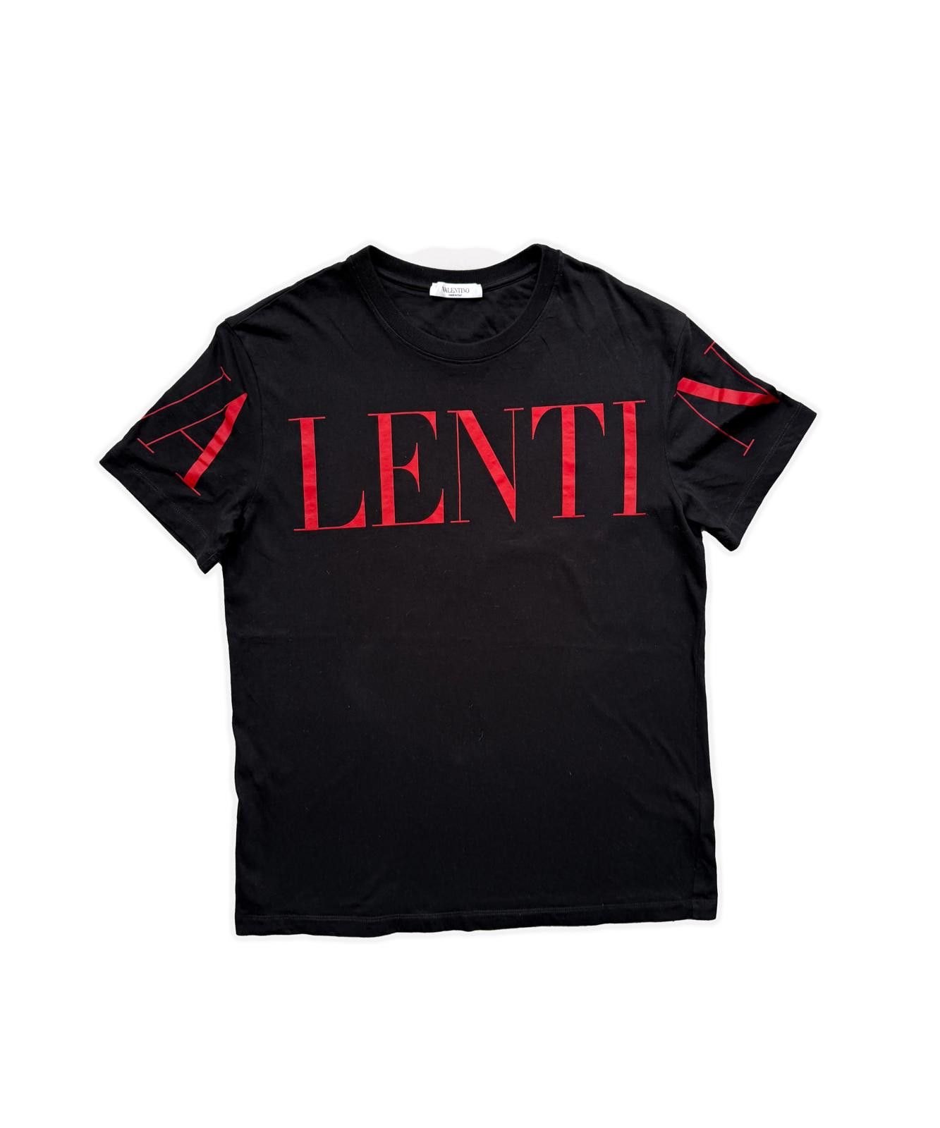 Valentino Red Logo Black T Shirt
