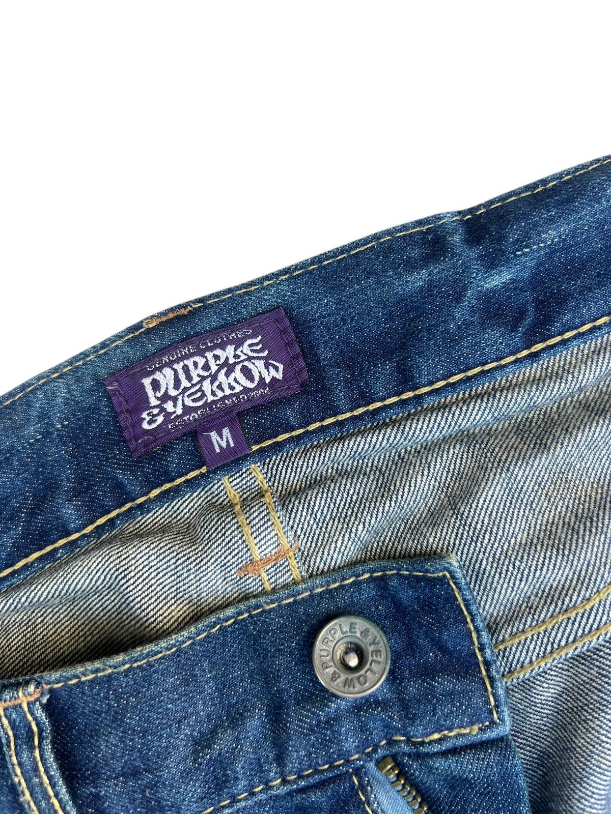 Le Grande Bleu (L.G.B.) Purple&Yellow Japan Dirty Mud Denim Straight Jeans Size US 32 / EU 48 - 5 Thumbnail