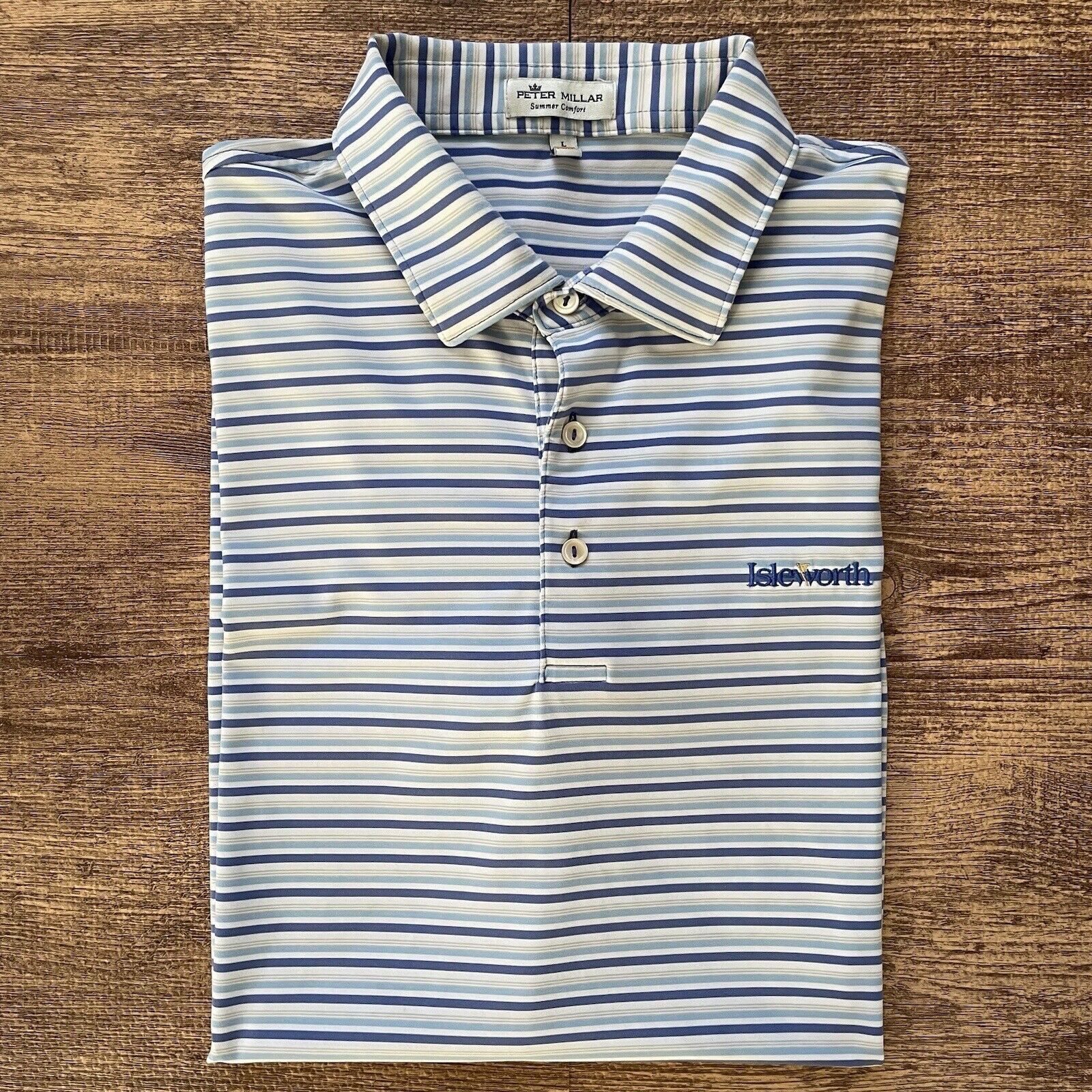 PETER MILLAR Polo Shirt Summer Comfort Size L Isleworth