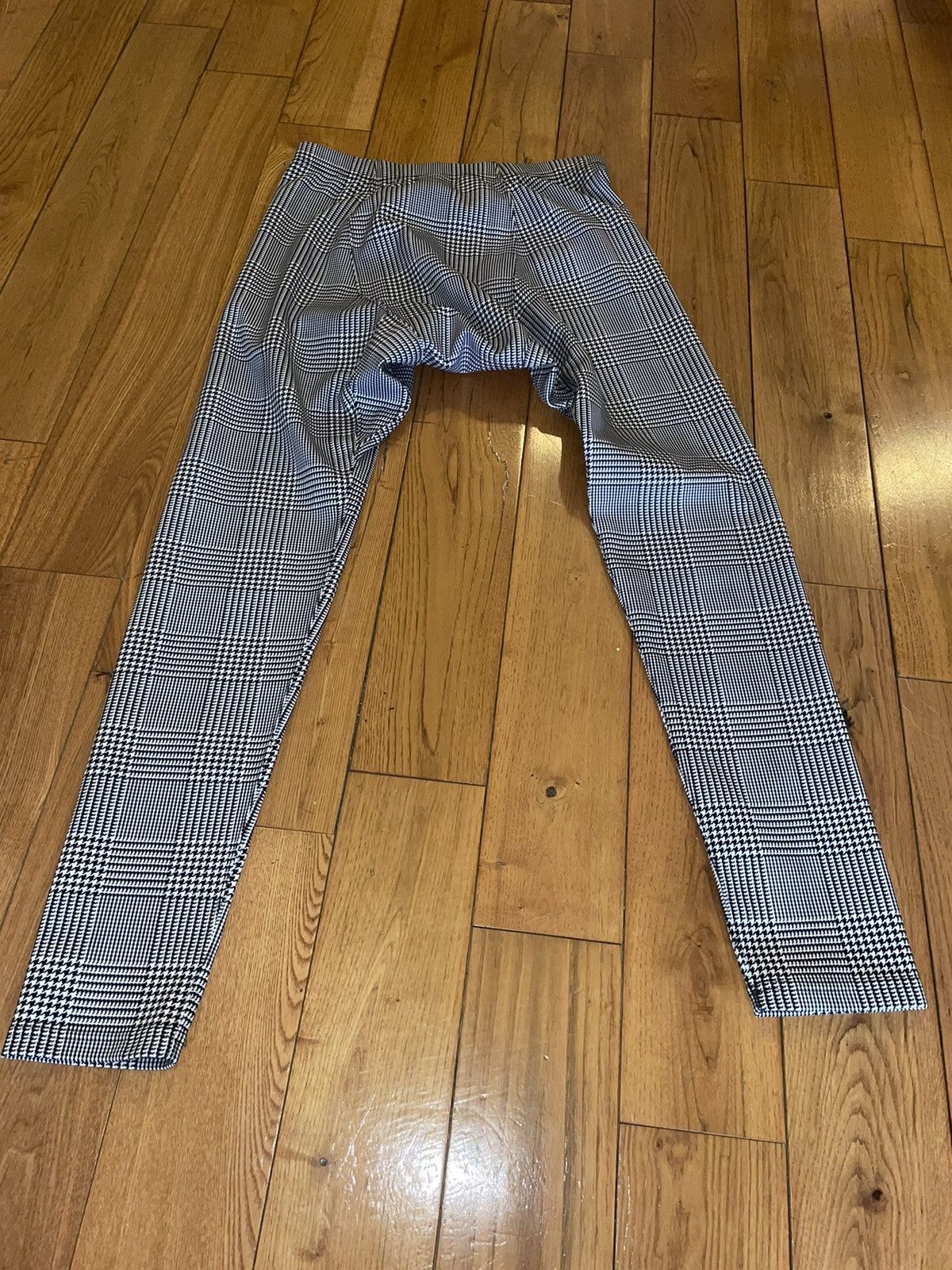 image of Comme Des Garcons Comme Des Garçons Houndstooth Casual Pants in White, Men's (Size 30)