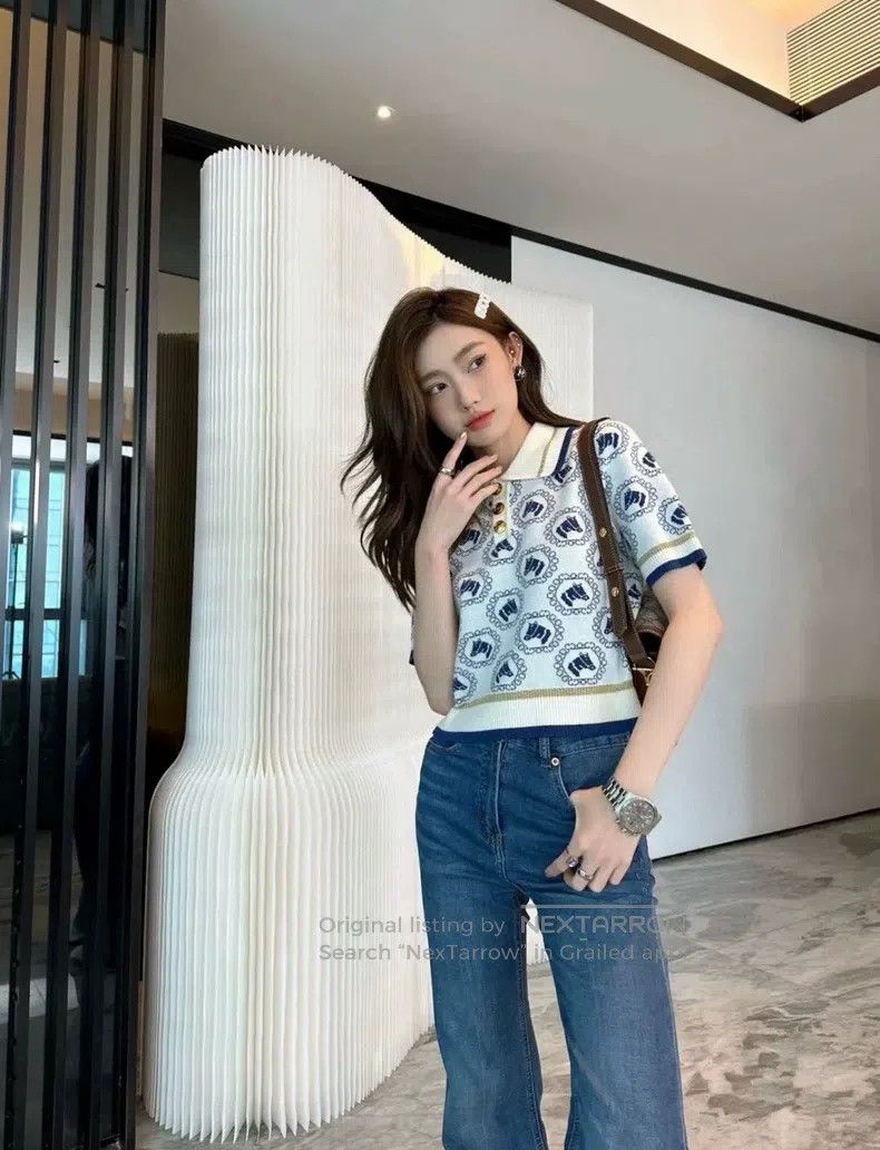 Gucci Gucci Animal pattern knitted short-sleeved polo shirt Size S / US 4 / IT 40 - 7 Thumbnail
