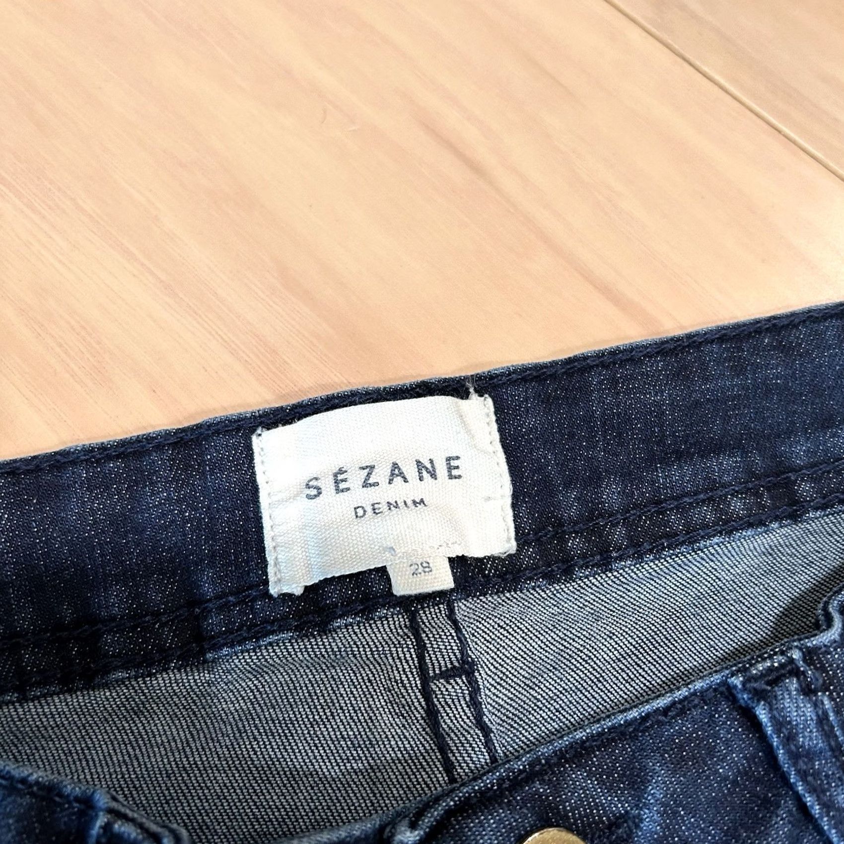 Denime Sezane Denim Blue Jean Skinny Slim Fit 28 Women’s Jeans Regular 28 Inseam Blue Mid Rise Button Zip 5-Pocket Size 28" / US 6 / IT 42 - 3 Thumbnail