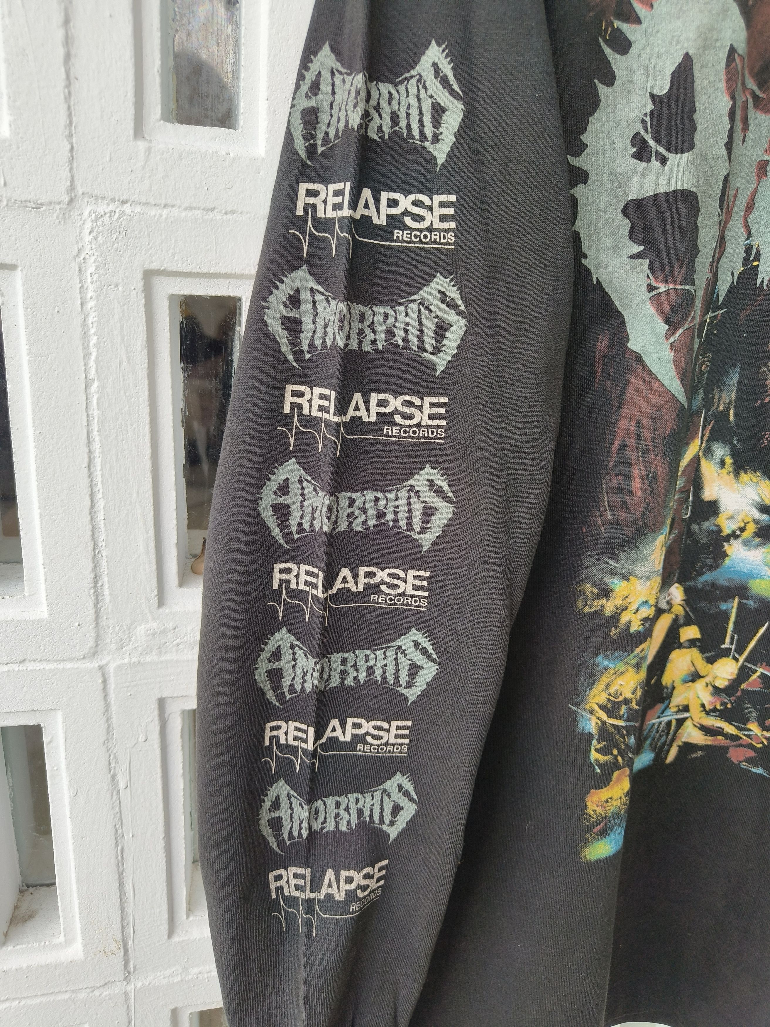 Band Tees Vintage 90s Amorphis (The Karelian isthmus) Ls shirt Size US L / EU 52-54 / 3 - 5 Thumbnail
