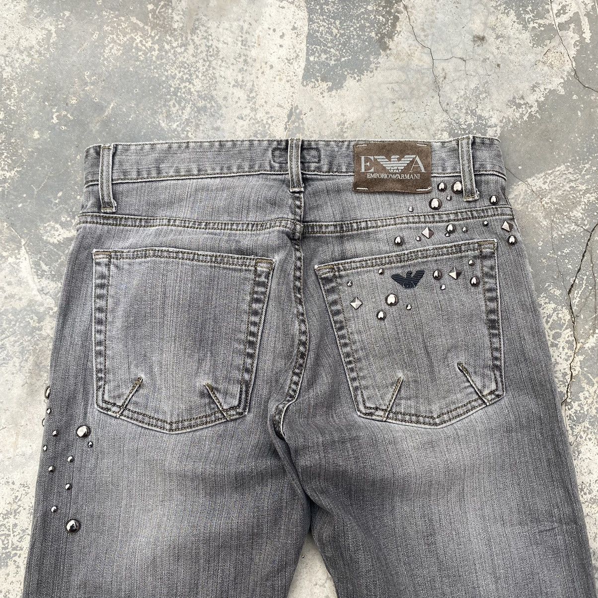 emporio armani studs denim jacket y2k