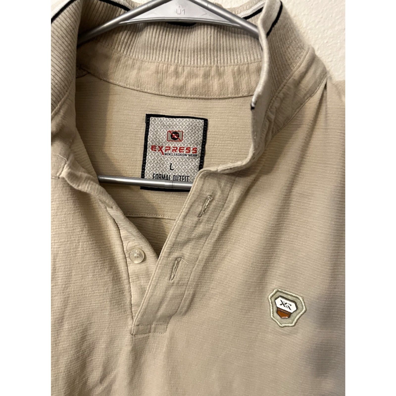 Express Express Shirt Polo Mens Size Large Beige Vintage Size US L / EU 52-54 / 3 - 2 Thumbnail