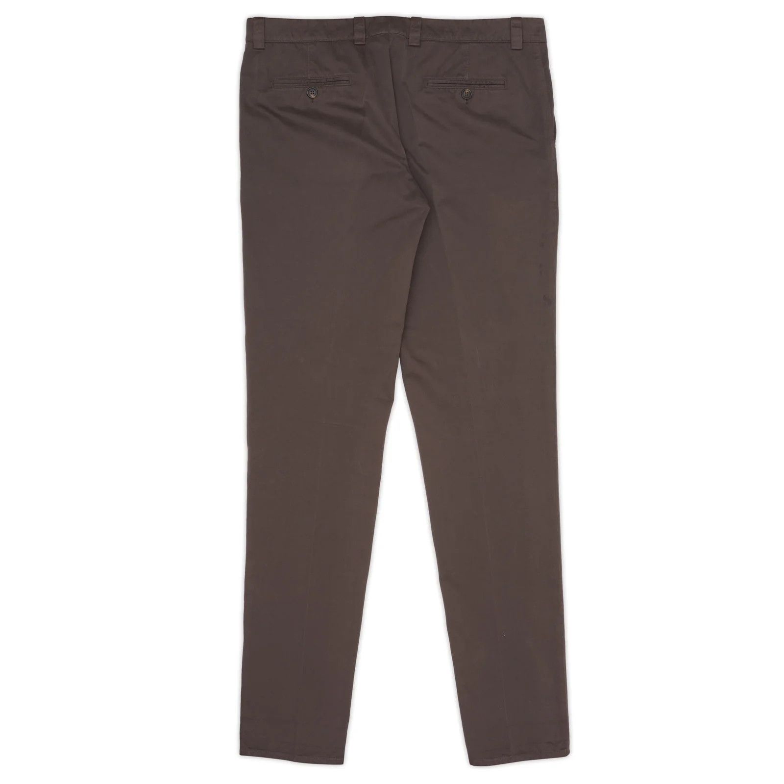 Brunello Cucinelli BRUNELLO CUCINELLI Brown Twill Cotton Single Pleated Pants Size US 38 / EU 54 - 3 Thumbnail