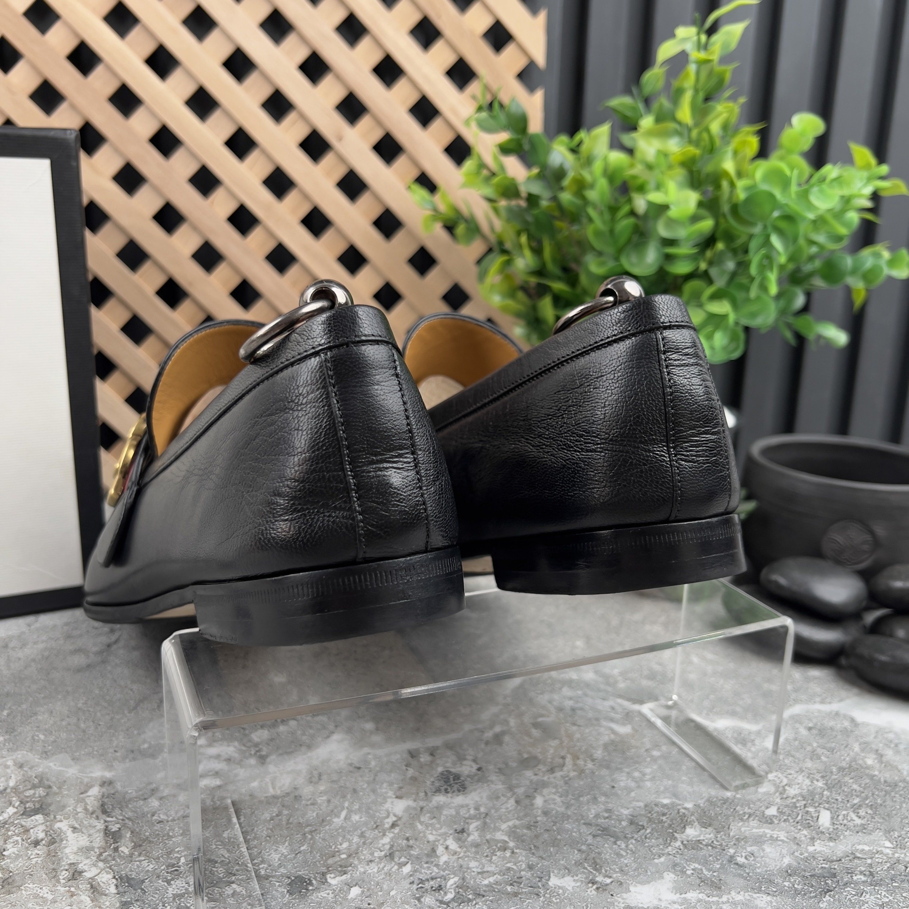 Gucci Donnie Web Double GG Loafers Heels Black Leather Size US 8 / EU 41 - 8 Thumbnail