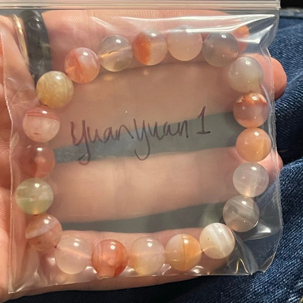 Other Yuan yuan Agate bracelet striped layers light rainbow colors stretch 10mm 7.5” natural crystal Size ONE SIZE - 7 Thumbnail