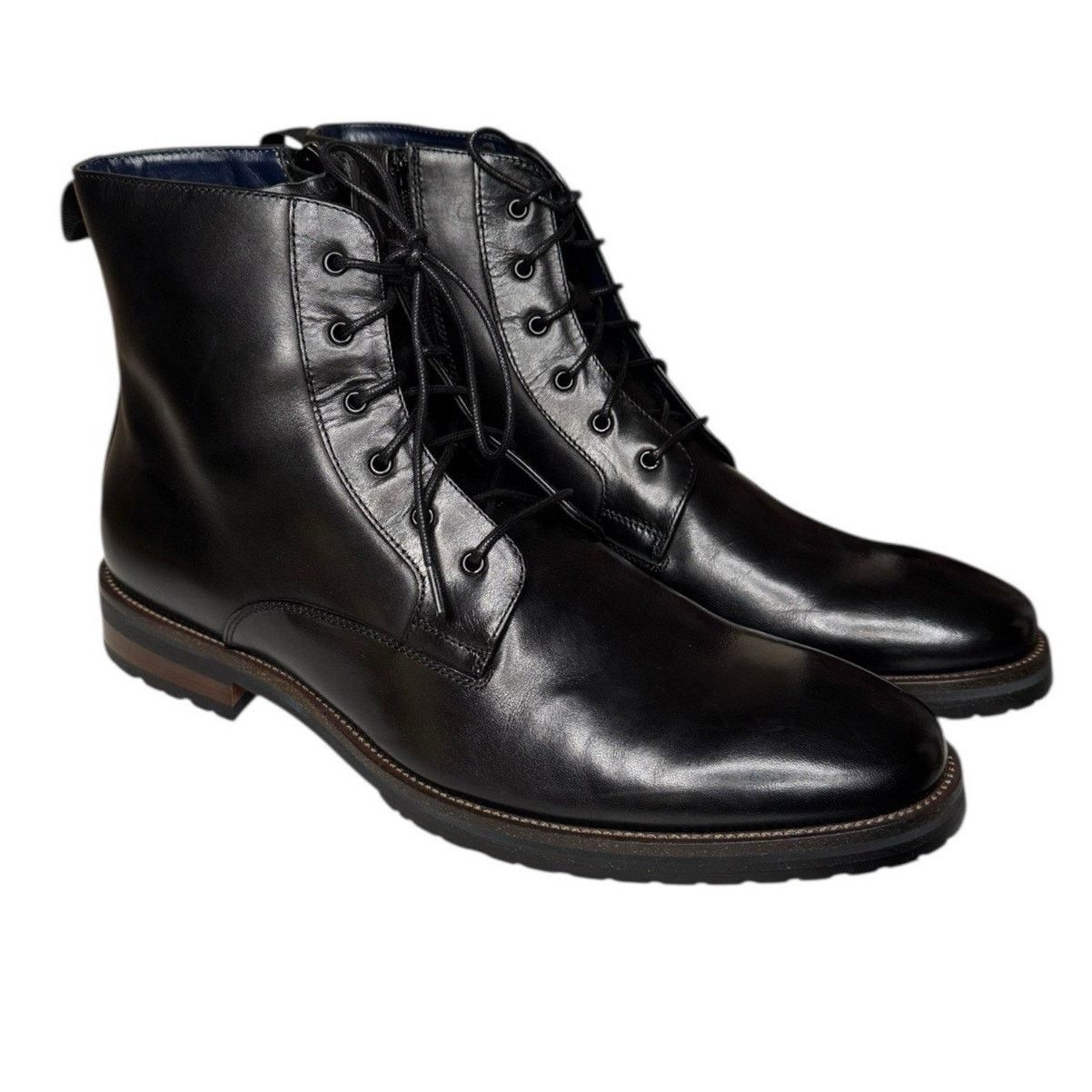 Steve Madden Steve Madden NEW Men’s Sixtet Black Leather Boots Size US 12 / EU 45 - 1 Thumbnail