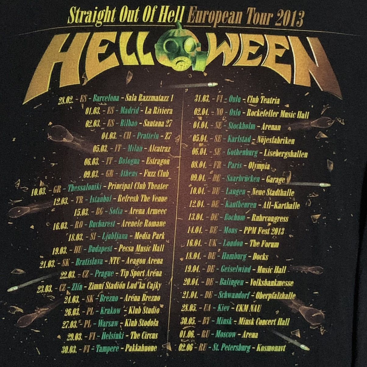 Band Tees Helloween – Straight Out of Hell Long Sleeve EU Tour 2013 Size US L / EU 52-54 / 3 - 7 Thumbnail