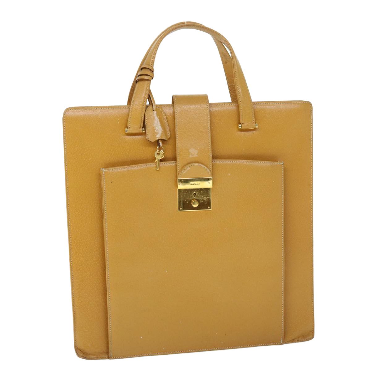 image of Gucci Hand Bag Leather Beige Auth Bs8249, Women's