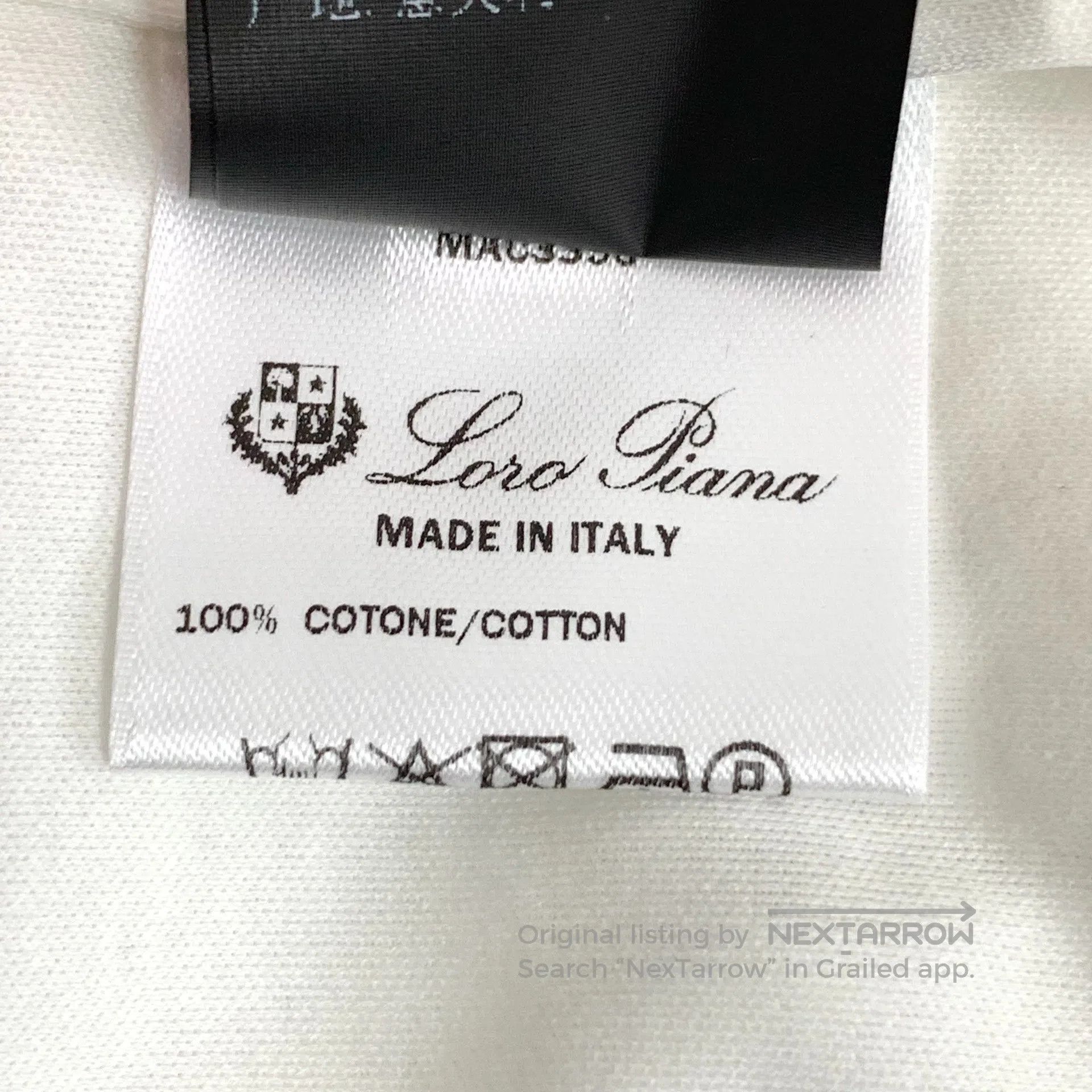 Loro Piana Loro Piana White Logo Embroidered Cotton Round Neck Short Size US M / EU 48-50 / 2 - 8 Thumbnail