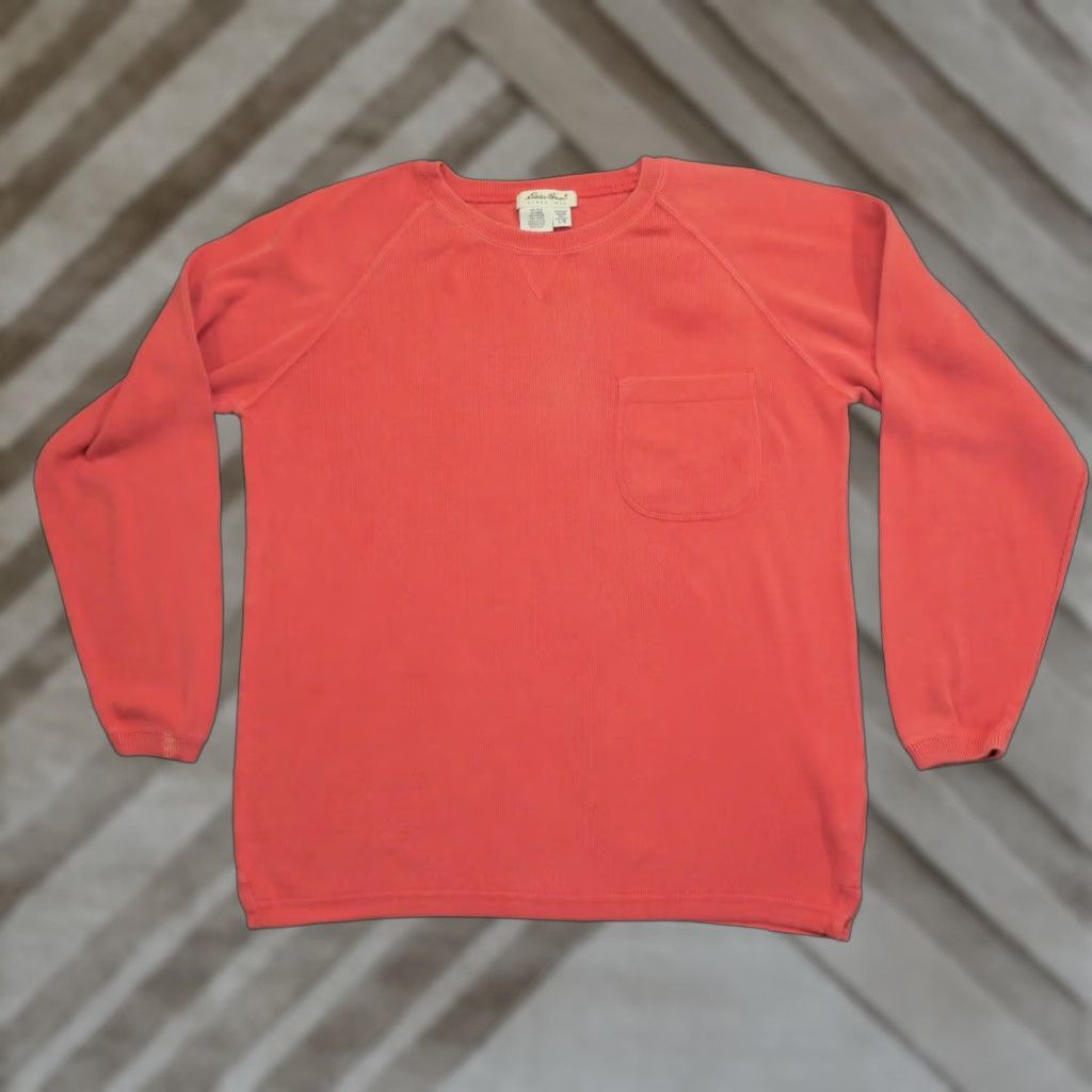 Eddie Bauer VINTAGE Eddie Bauer Sweater Womens Large Pink Salmon Raglan Sleeve 90s Pullover Crew Neck Knit Winter Casual Size L / US 10 / IT 46 - 1 Thumbnail