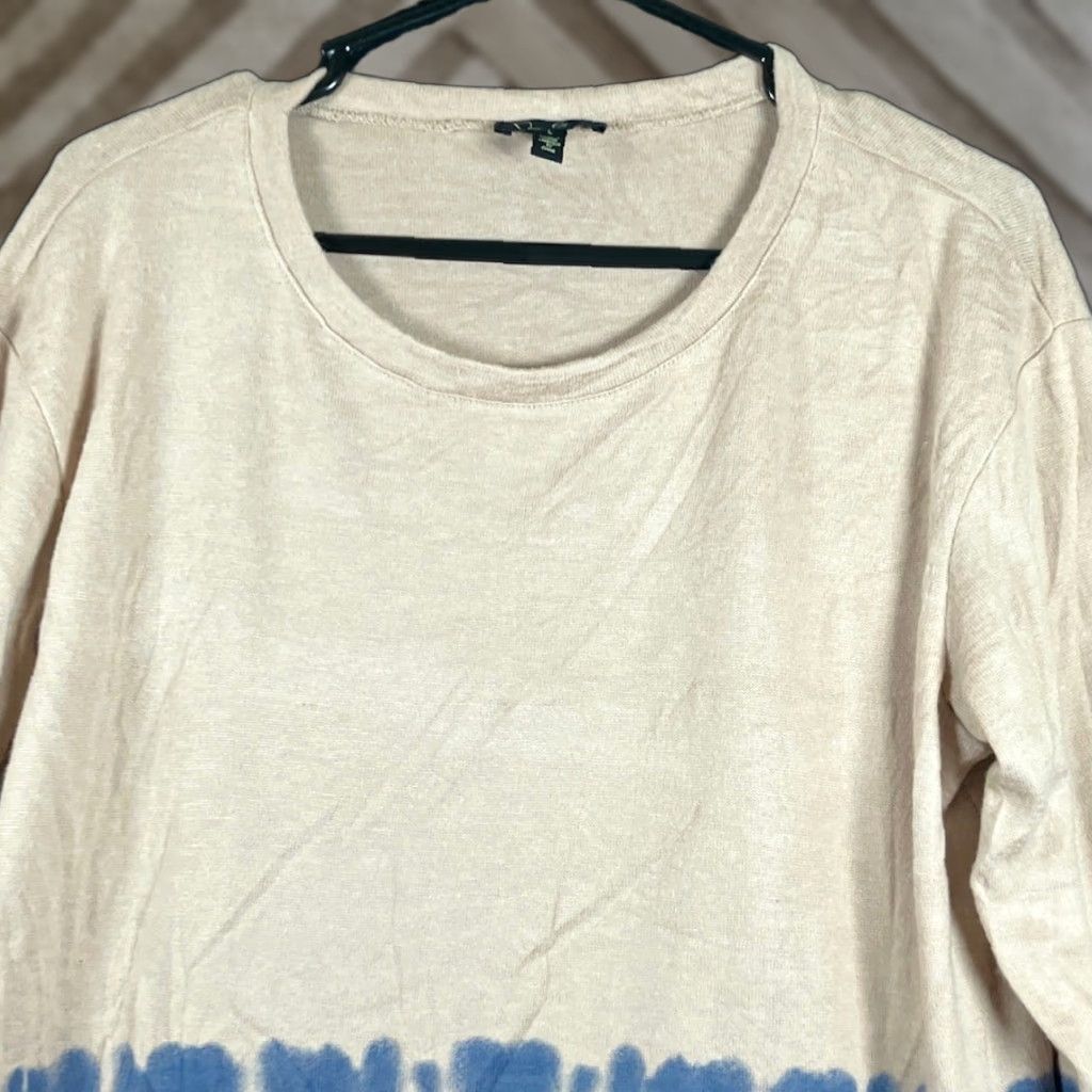 Jessica Simpson Jessica Simpson Womens Shirt Tan Side Split Scoop Neck Long Sleeved Stretch L Shirt Size L / US 10 / IT 46 - 1 Thumbnail