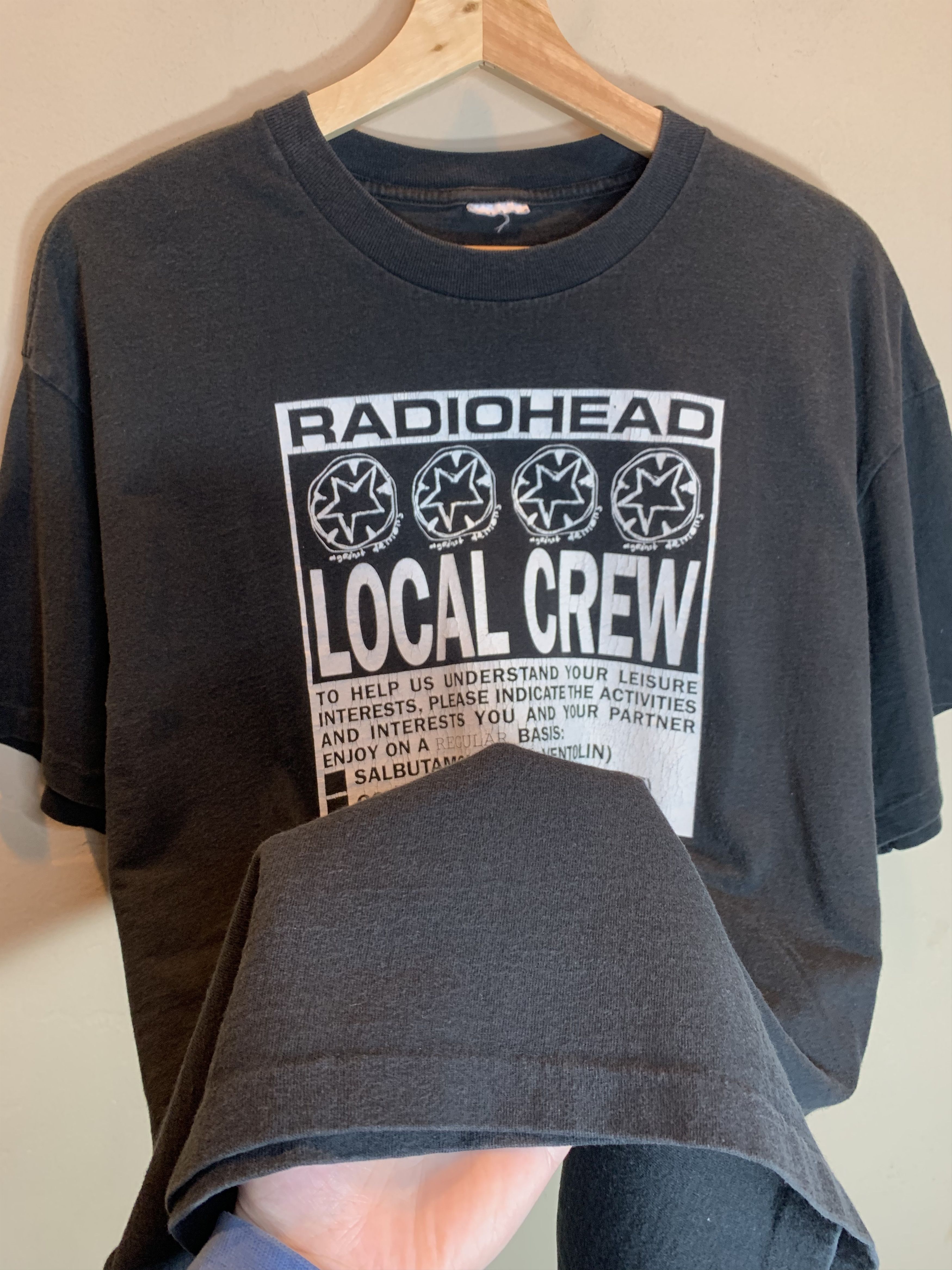 Band Tees *RARE* Vintage 90’s Radiohead Local Crew Single Stitch Shirt Size US L / EU 52-54 / 3 - 4 Thumbnail