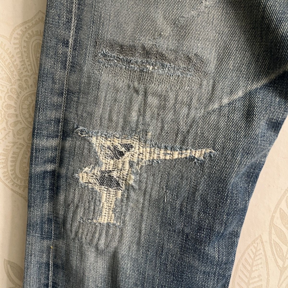 Japanese Brand × Lee × Vintage Vintage 1980s Redline Selvedge Lee Distressed Denim Size 28" / US 6 / IT 42 - 6 Thumbnail