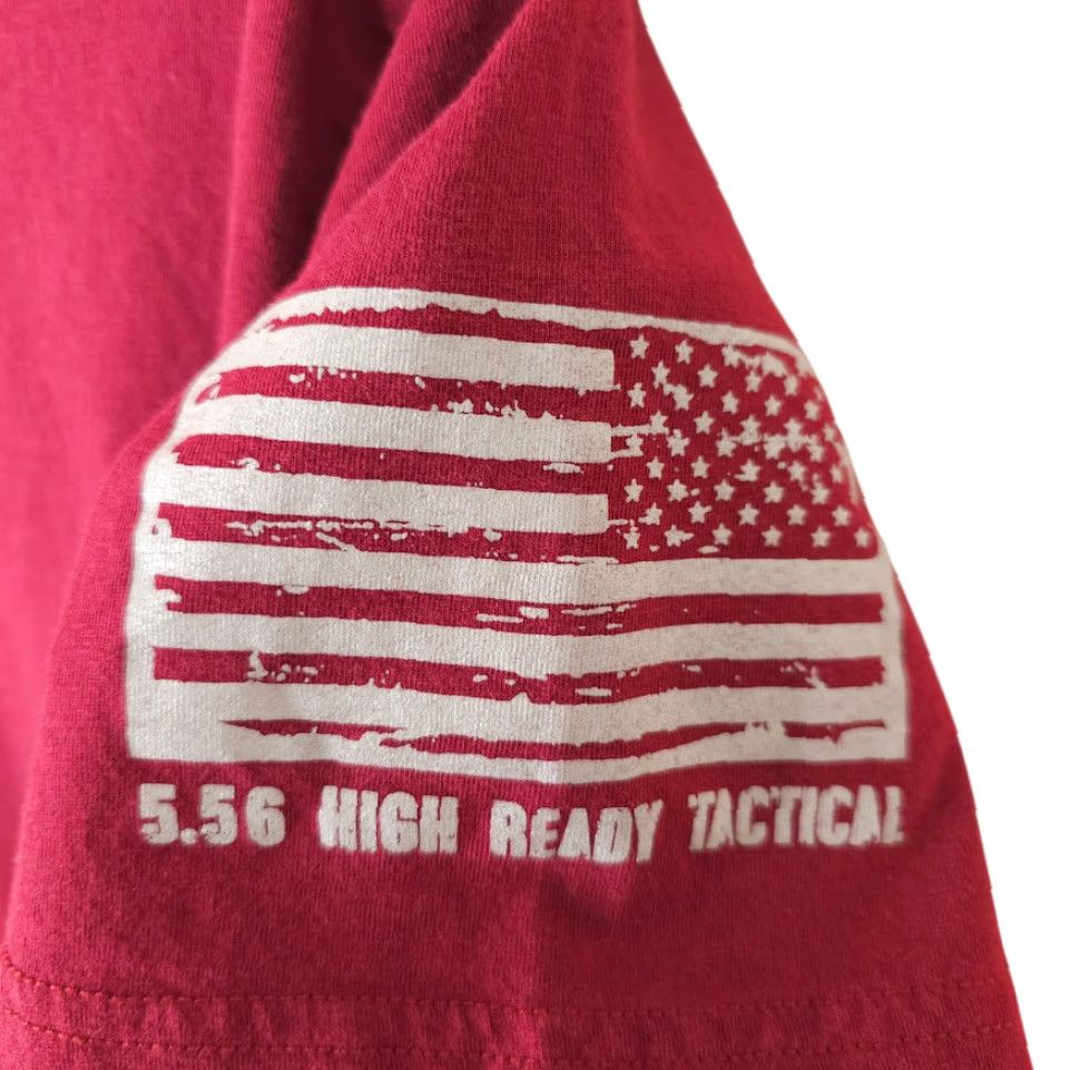 Vintage VINTAGE Valhalla Awaits T Shirt Mens Size Large Red 5.56 High Ready Tactical Skull Size US L / EU 52-54 / 3 - 6 Thumbnail