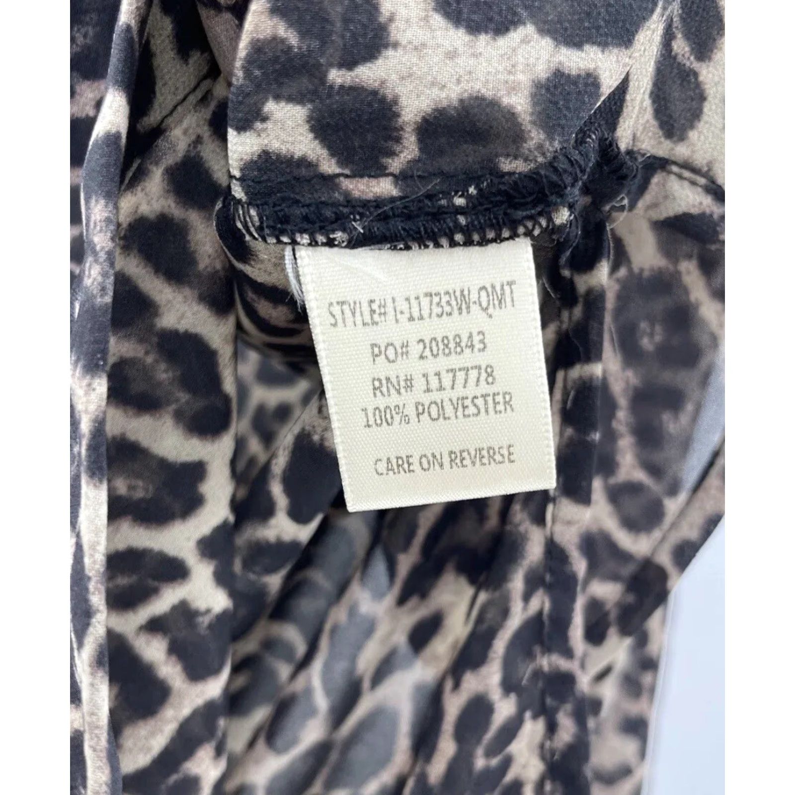 Vintage Lovestitch Cheetah Print Button Up Shirt Women Small Chiffon Sheer Collared Long Sleeve Beige Size S / US 4 / IT 40 - 7 Thumbnail